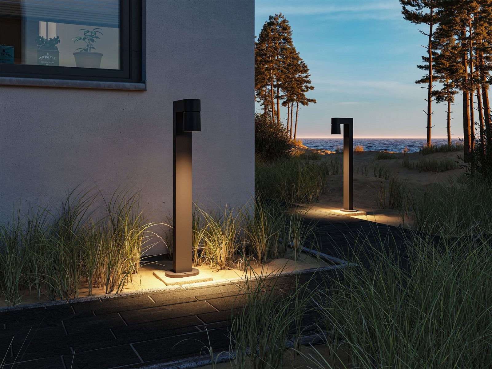 Paulmann LED Pollerleuchte »Kimu IP44 822mm 3000K 8W 500lm 230V 70° Anthrazit Aluminium«, 1 flammig