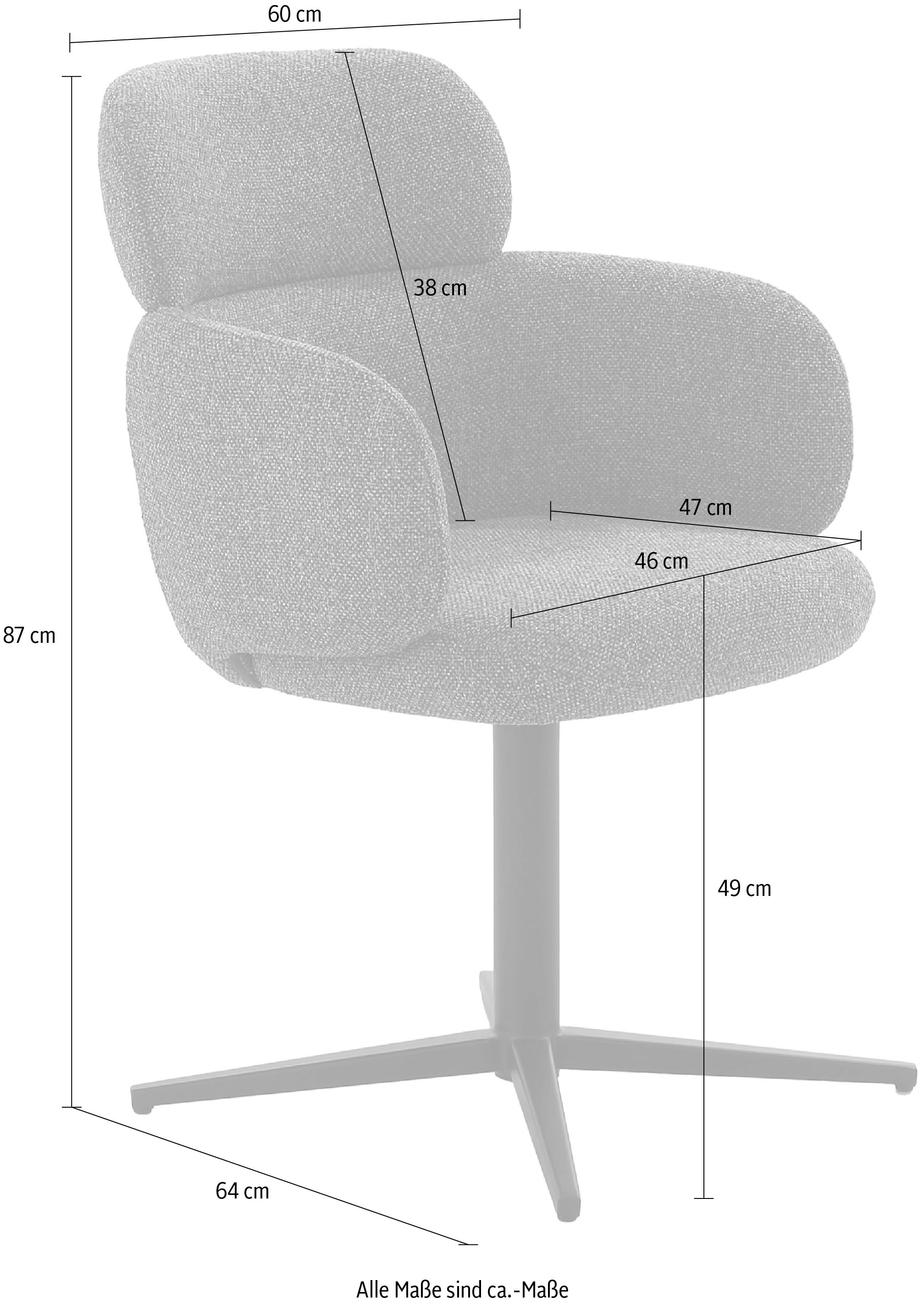 Jockenhöfer Gruppe Esszimmerstuhl »Bunny« () 1 Stk.4-Fuss Stuhl, inkl. Drehfunktion (360°), Sesseloptik, 150kg belastbar