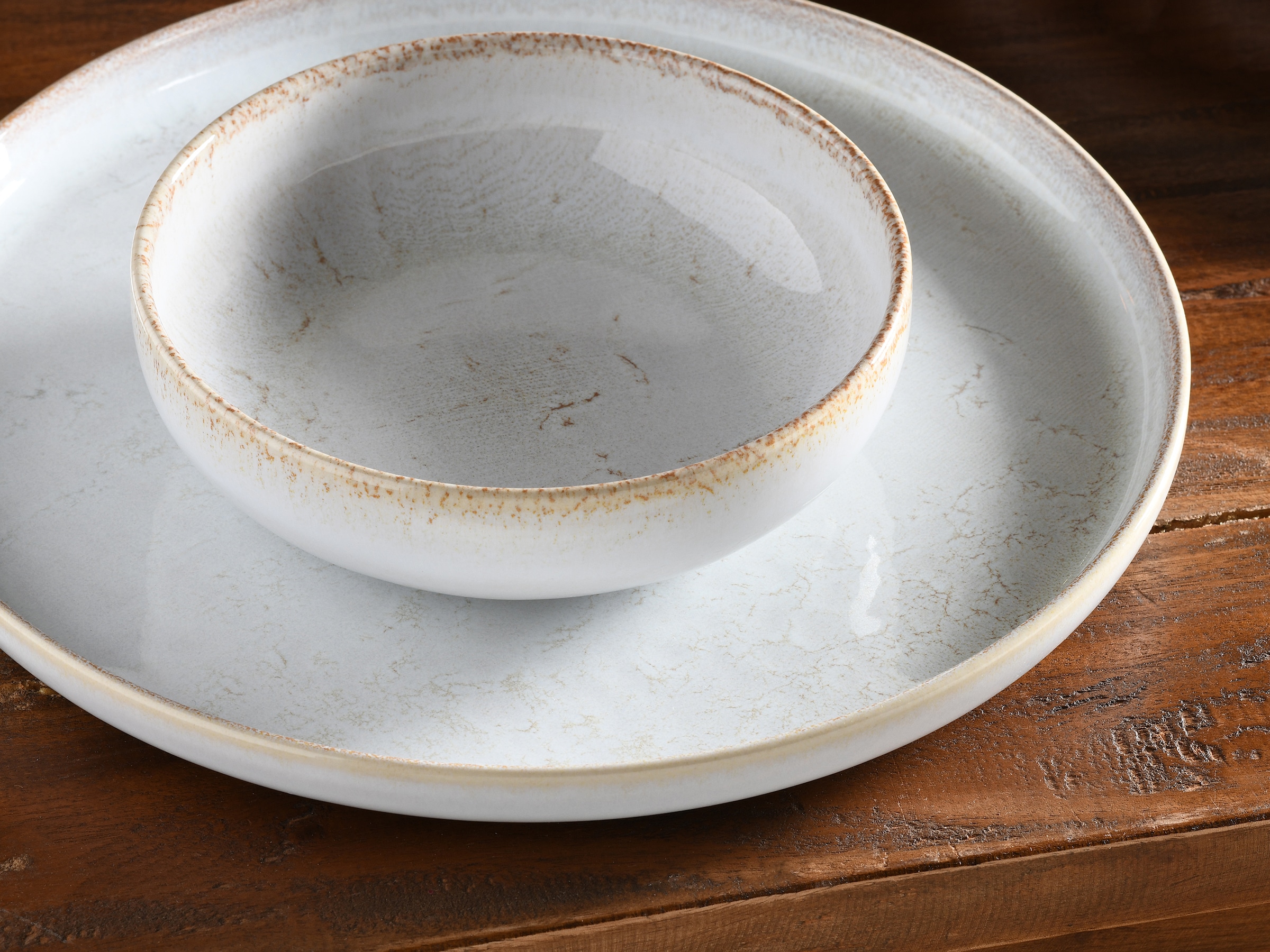 CreaTable Teller-Set »Uno Vintage Offwhite, Teller Set 12-tlg« Shabby Look, Vintage Style