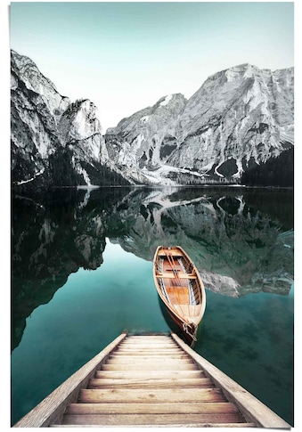 Poster »Berg See Rocky Mountains - Glacier - Winter«, (1 St.)