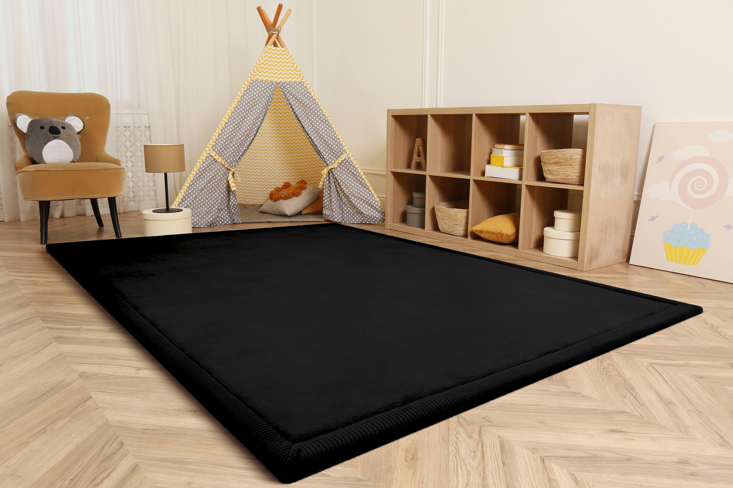 Paco Home Teppich »Tatami 475« rechteckig 24 mm Höhe Kurzflor, Uni-Farben, mit Memory Foam, waschbar