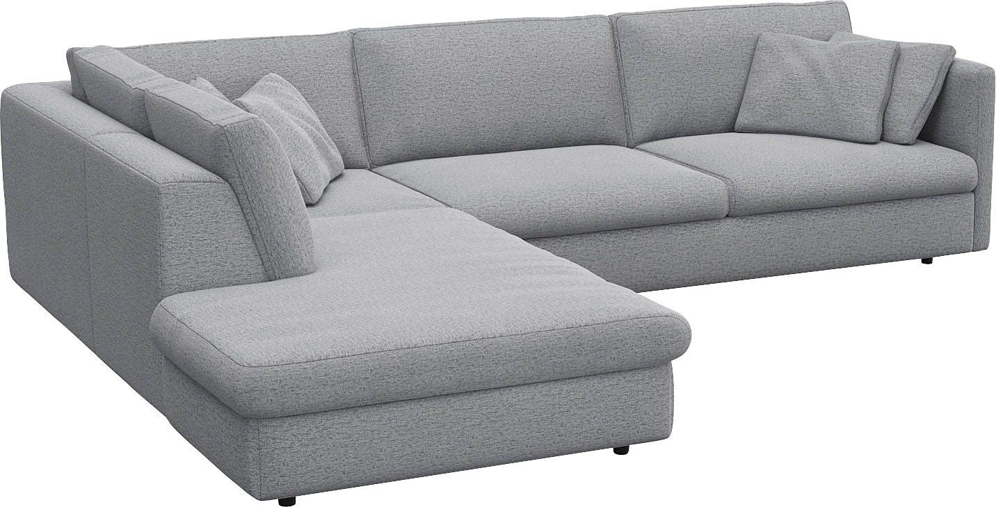 FLEXLUX Ecksofa »Lovane, elegant und zeitlos, bequem, L-Form« Weich & anschmiegsam, große Sitztiefe auf Kaltschaum, Dekokissen inkl.