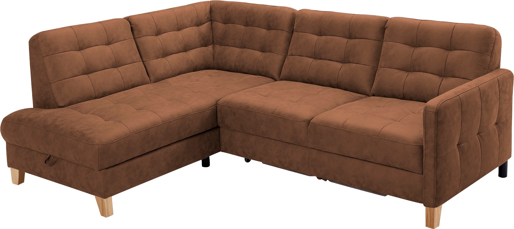 exxpo - sofa fashion Ecksofa »Elio, kompakt und komfortabel, bequem, zeitloses Design, L-Form«, wahlweise mit Bettfunktion und Bettkasten