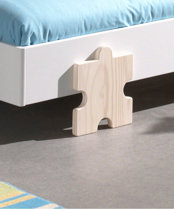 Vipack Kinderbett »Modulo, stapelbares Einzelbett, inkl. Rolllattenrost, 2 Farben«, (B/H/T ca. 203,6x93,8x48cm, Fuß Puzzle massiv, Bettseiten MDF lackiert), Liegefläche 90/200 cm, einzeln oder als 2-er Set erhältlich