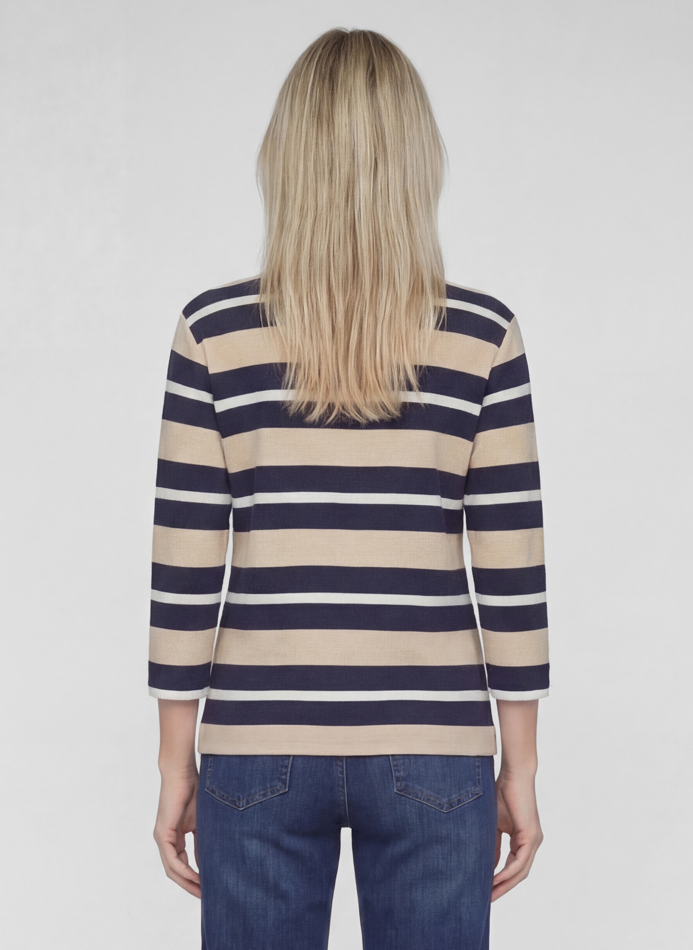 Rabe 3/4-Arm-Shirt im Streifen-Look und mit Glitzersteinen