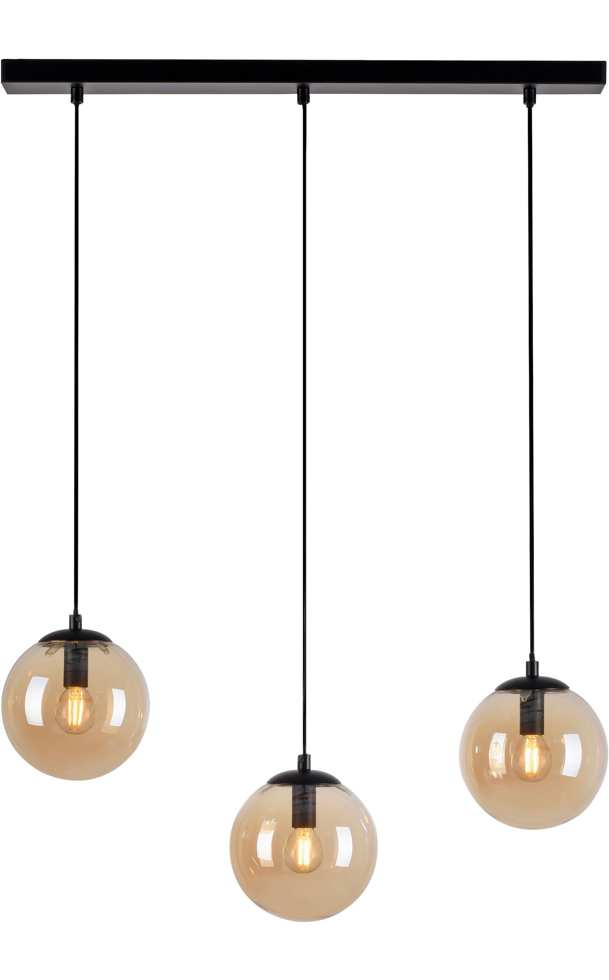 my home Pendelleuchte »Nymölla« E14 Hängeleuchte mit großen Glaskugeln, amberfarben oder opal matt weiß