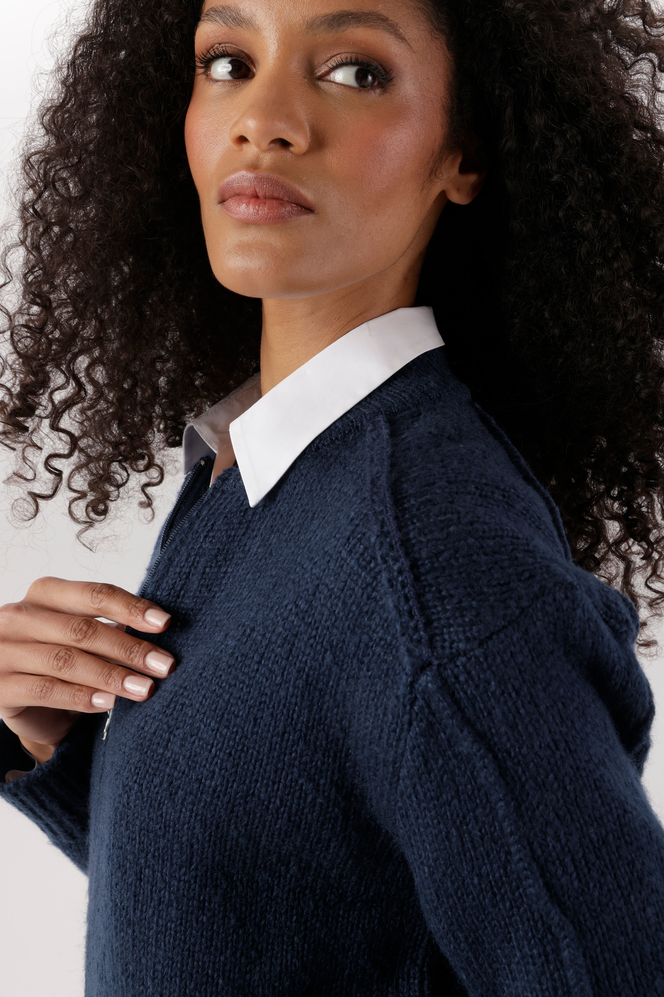 Aniston SELECTED Strickjacke Blousonform und Zwei-Wege-Reißverschluß NEUE KOLLEKTION