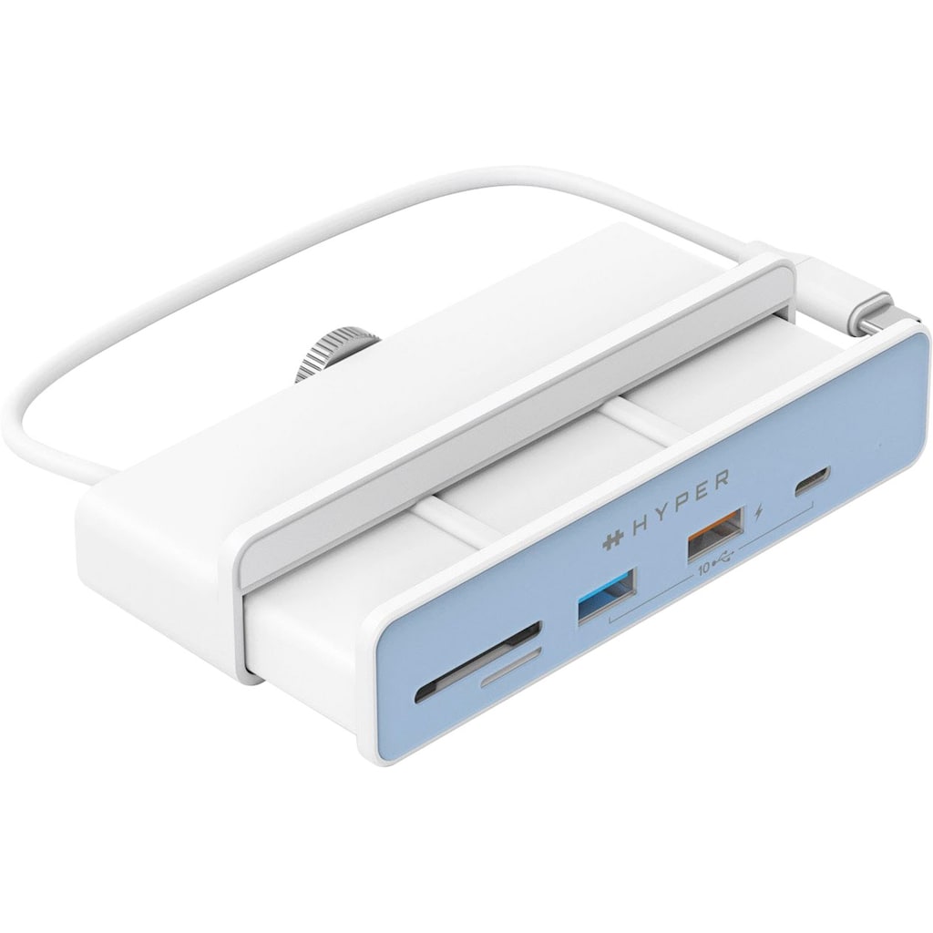 Hyper Adapter »6-in-1 USB-C hub for iMac 24''«, USB-C zu USB-C-HDMI-USB Typ A-SD-Card-MicroSD-Card