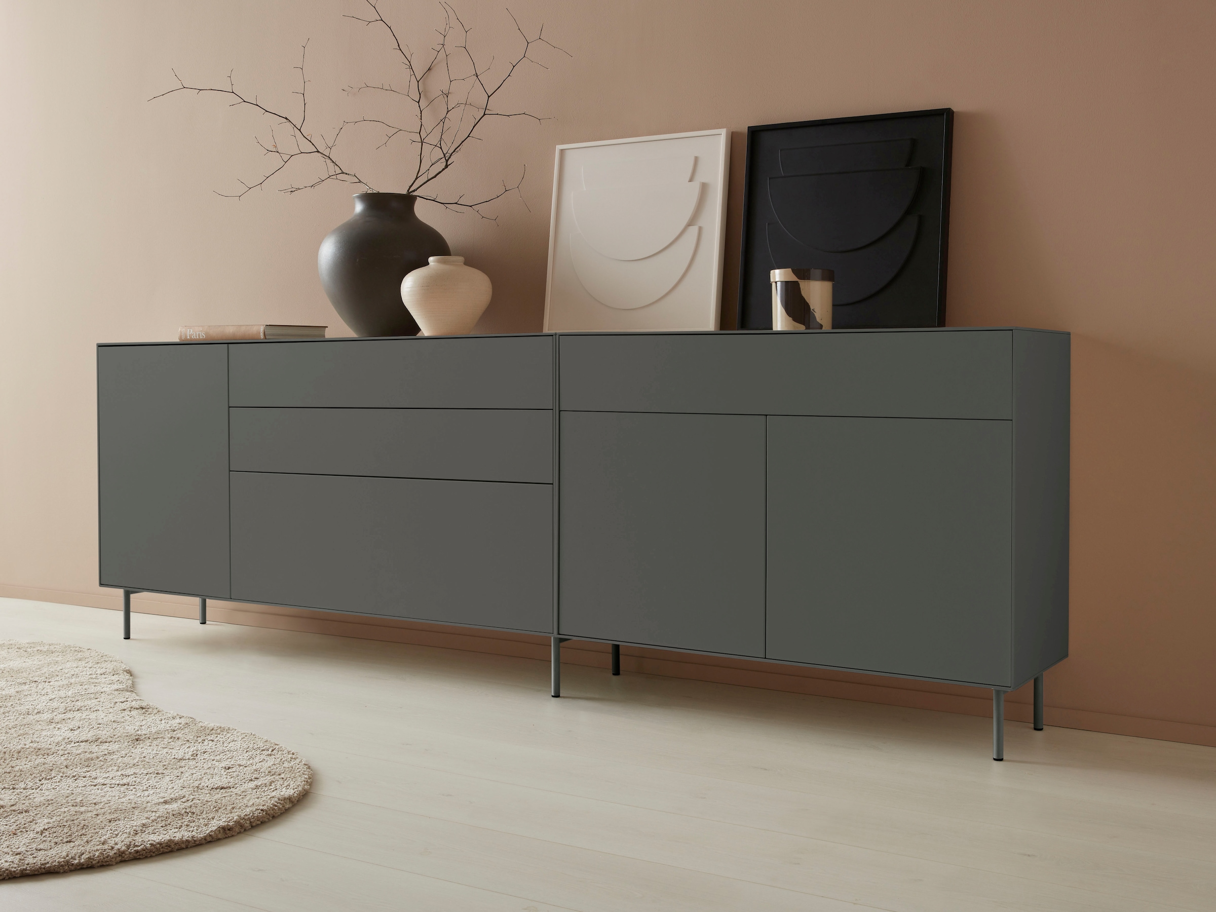 LeGer Home by Lena Gercke Sideboard »Essentials«, Breite: 167cm, MDF lackiert, Push-to-open-Funktion