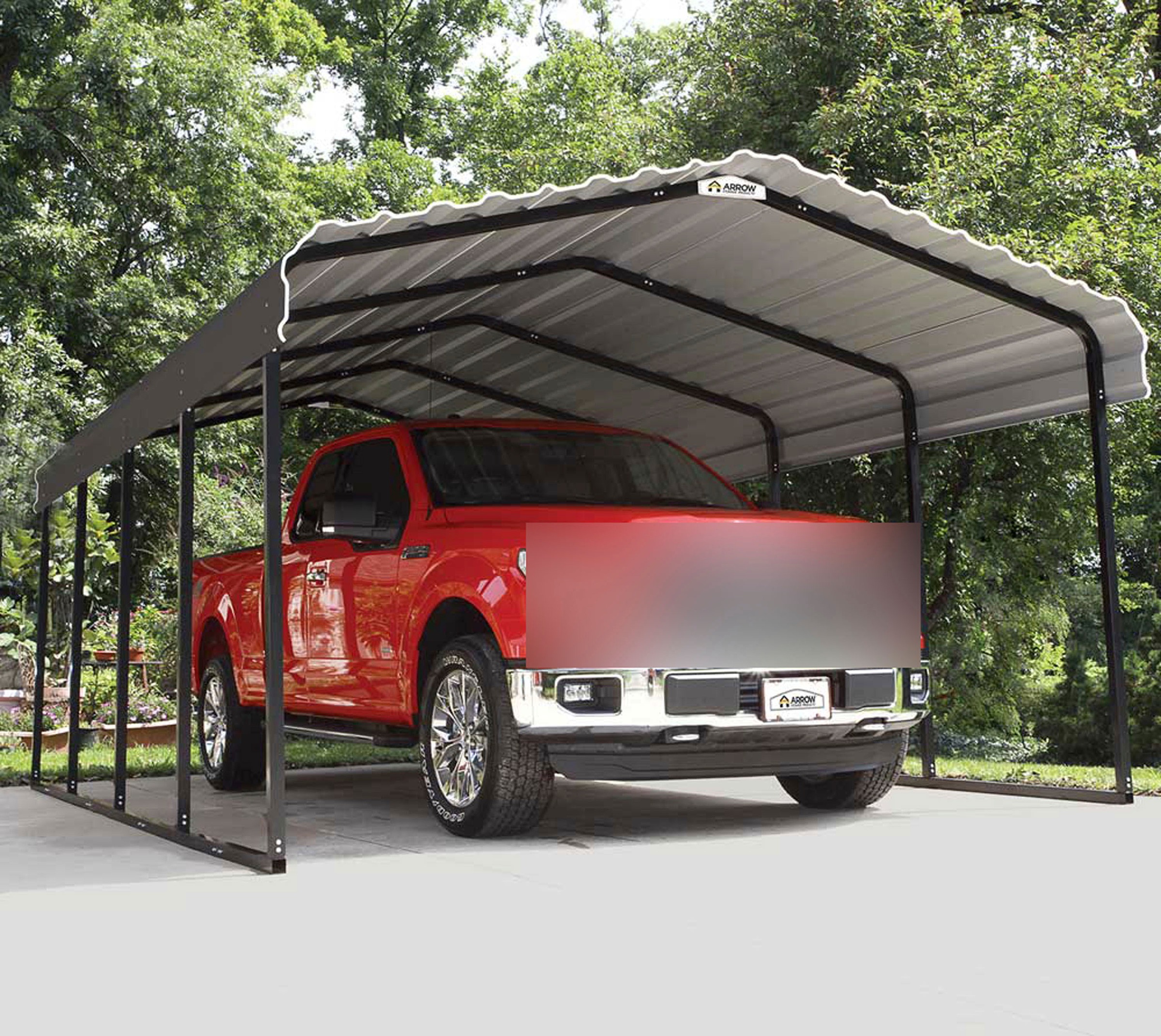 ShelterLogic Einzelcarport »Mailand«, Stahl, 300 cm, Schwarz, aus Stahl, Schneelast bis zu 160 kg/m²