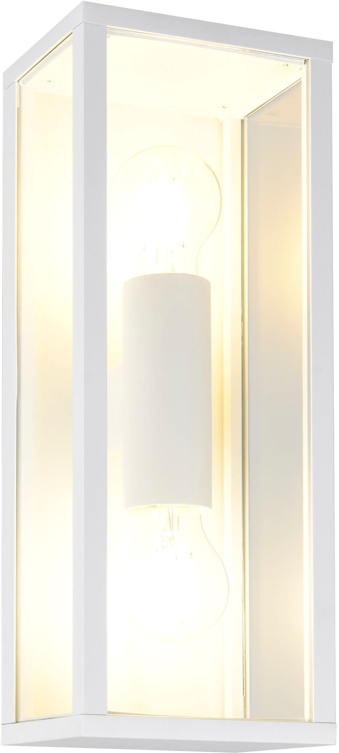 TRIO Leuchten Außen-Wandleuchte »GARONNE, Fassadenbeleuchtung, Wandlampe exkl 2x E27 max 10W, IP44« E27 1 Stk. warmweiß - kaltweiß Wandleuchte Garten Terrasse, mit Glasschirm Höhe 38cm Breite 14cm