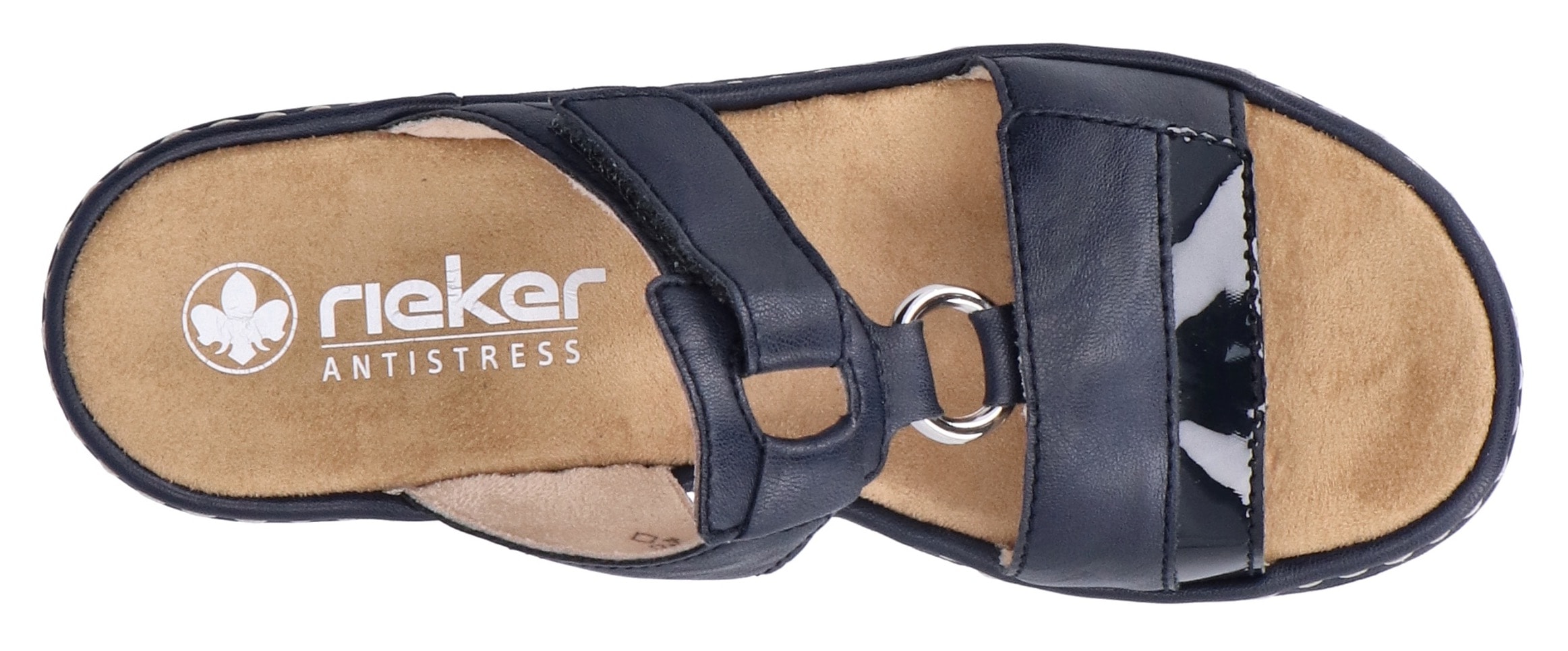 Rieker Keilpantolette, Sommerschuh, Strandschuh, Keilabsatz, mit zwei Klettverschlüssen