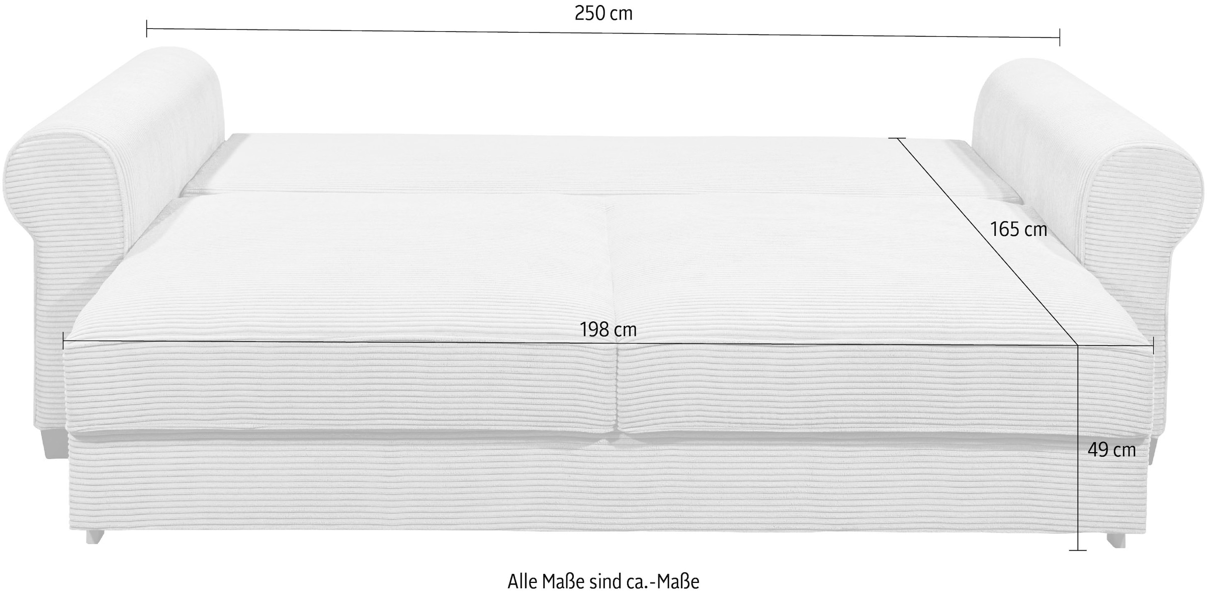 ED EXCITING DESIGN Schlafsofa »Angelina«, mit Bettkasten & 4 Zierkissen
