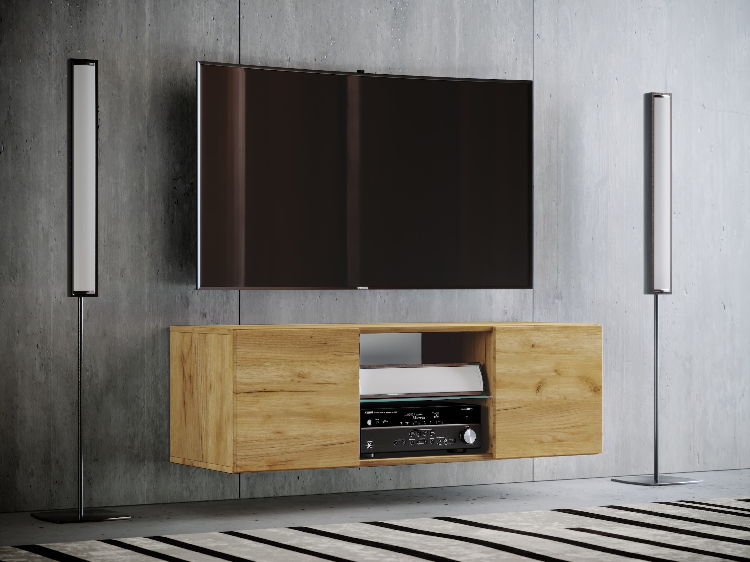 VCM Wohnzimmertisch »Holz TV Wand Hänge Lowboard Fernsehschrank Jusa 95«