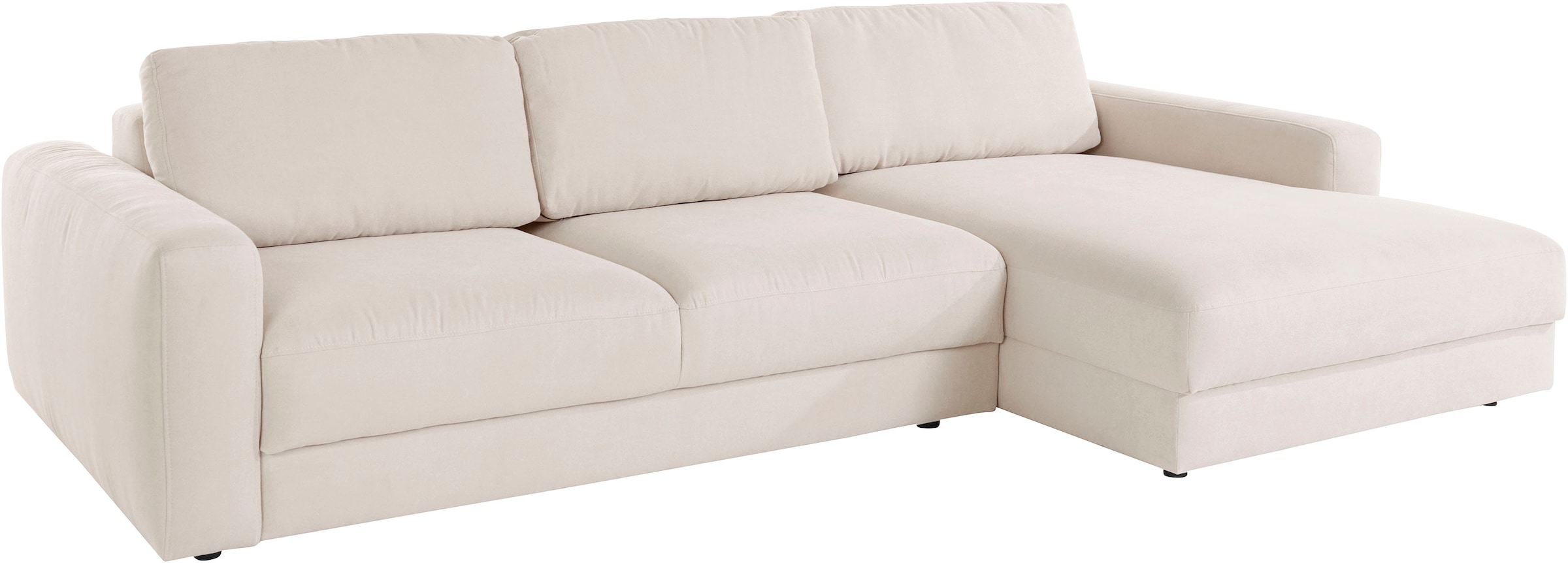 Places of Style Ecksofa »Bloomfield, elegant, viel Platz, Mega Couch, Breite 303cm, L-Form«, extra tiefe Sitzfläche, wahlweise mit Sitztiefenverstellung