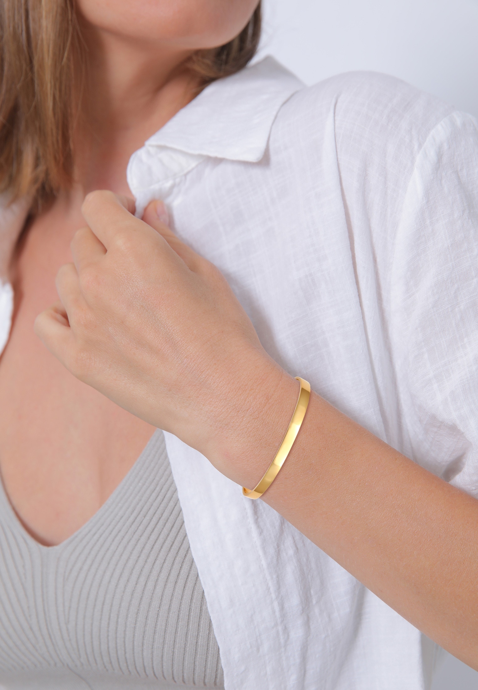 Elli Premium Armreif »Armband Armreif Offen Zeitlos Basic 925 Silber«