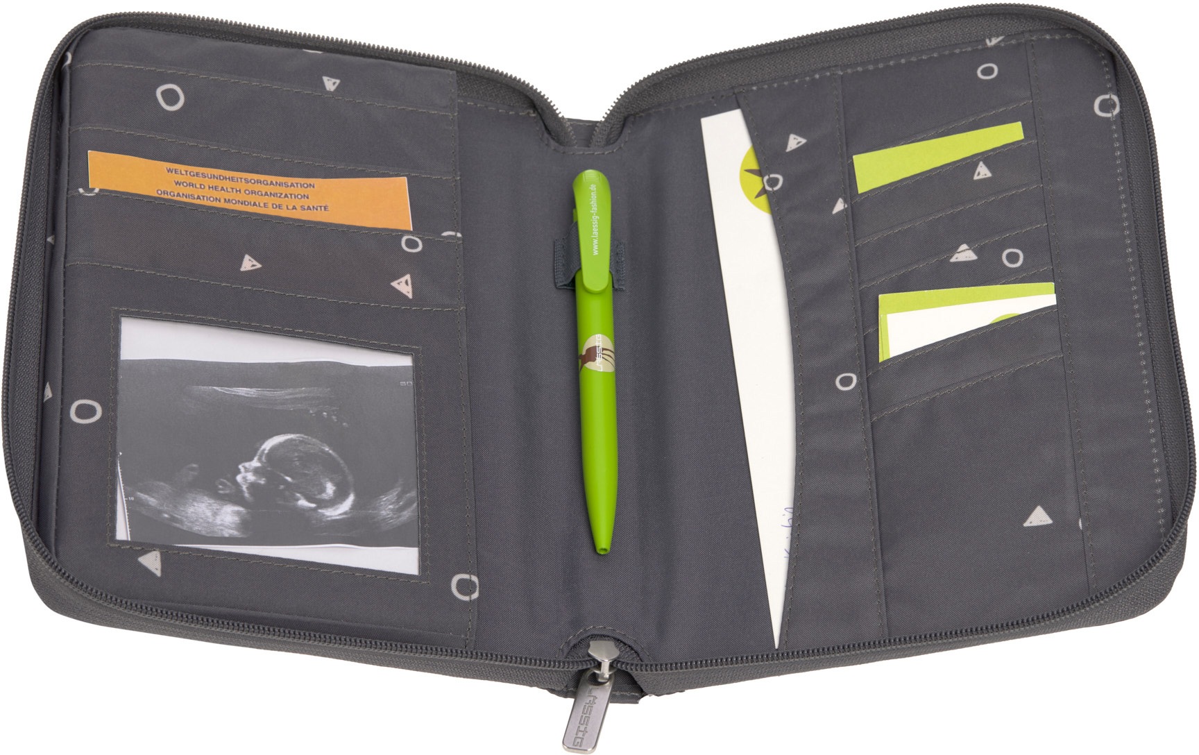 LÄSSIG Mutterpass-Hülle »Casual, Document Pouch, Universe Anthracite«, mit Reißverschluss; PETA-approved vegan