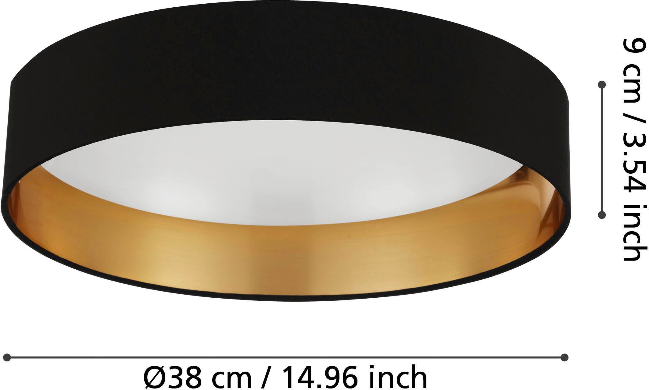 EGLO LED Deckenleuchte »Maserlo«, 1 flammig, Leuchtmittel LED-Modul | LED fest integriert, Stofflampe Maserlo2 Ø38 x H9 cm, LED-Platine, Textilschirm