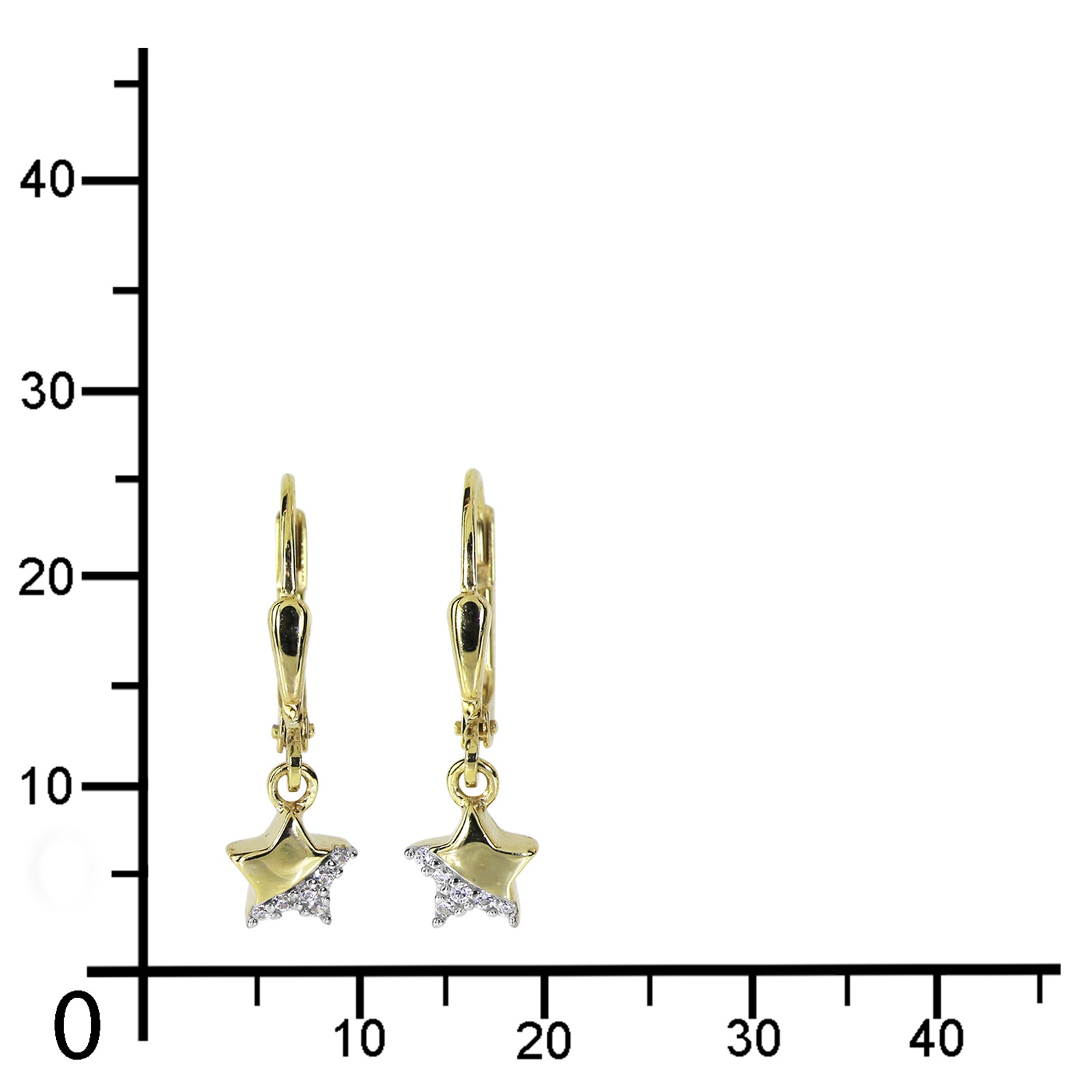 OSTSEE-SCHMUCK Paar Ohrhänger »- Stern - Gold 333/000 - Zirkonia«