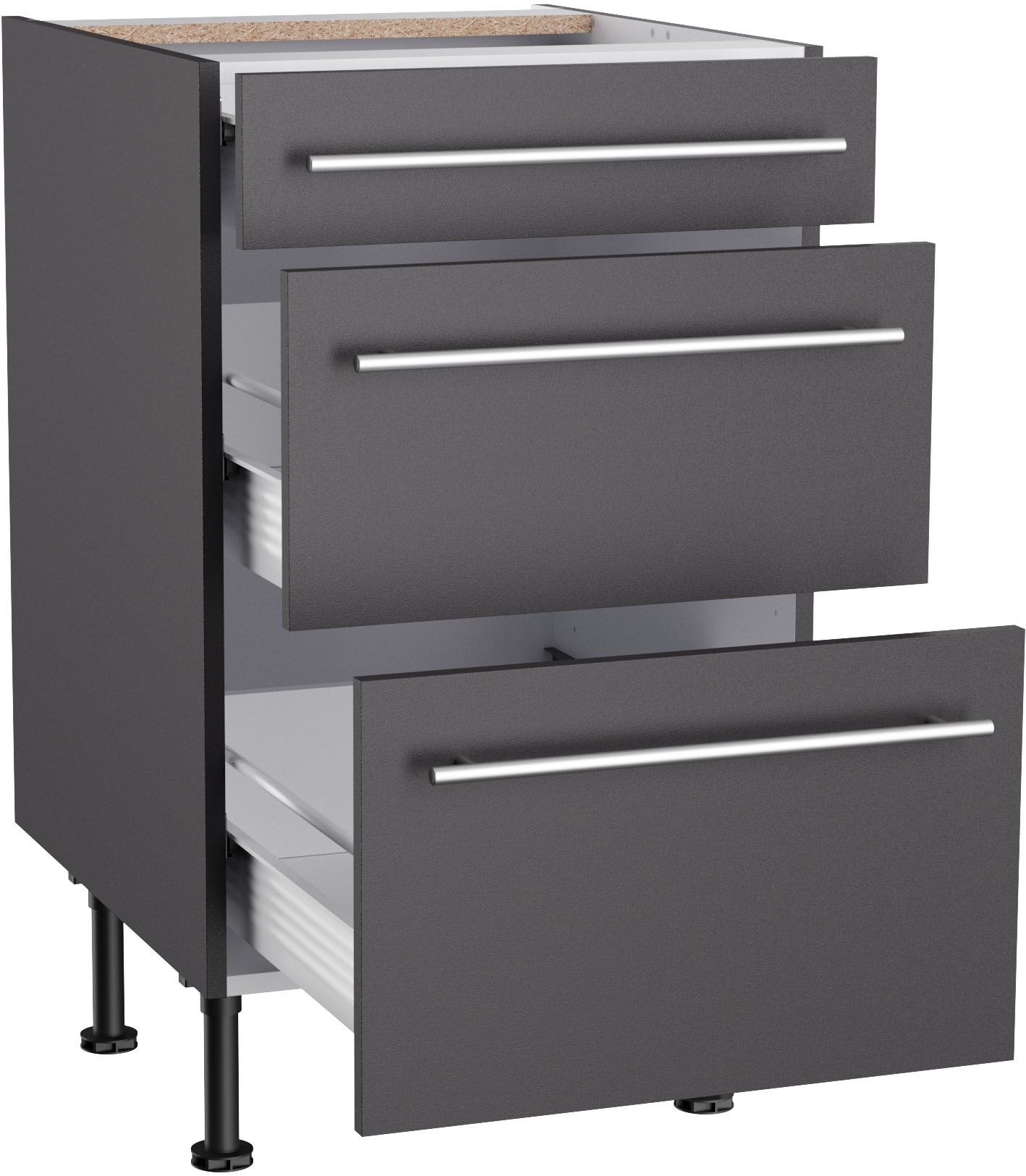 KOCHSTATION Unterschrank »KS-Bern2« Breite 50 cm, 1 Schubkasten, 2 Auszüge