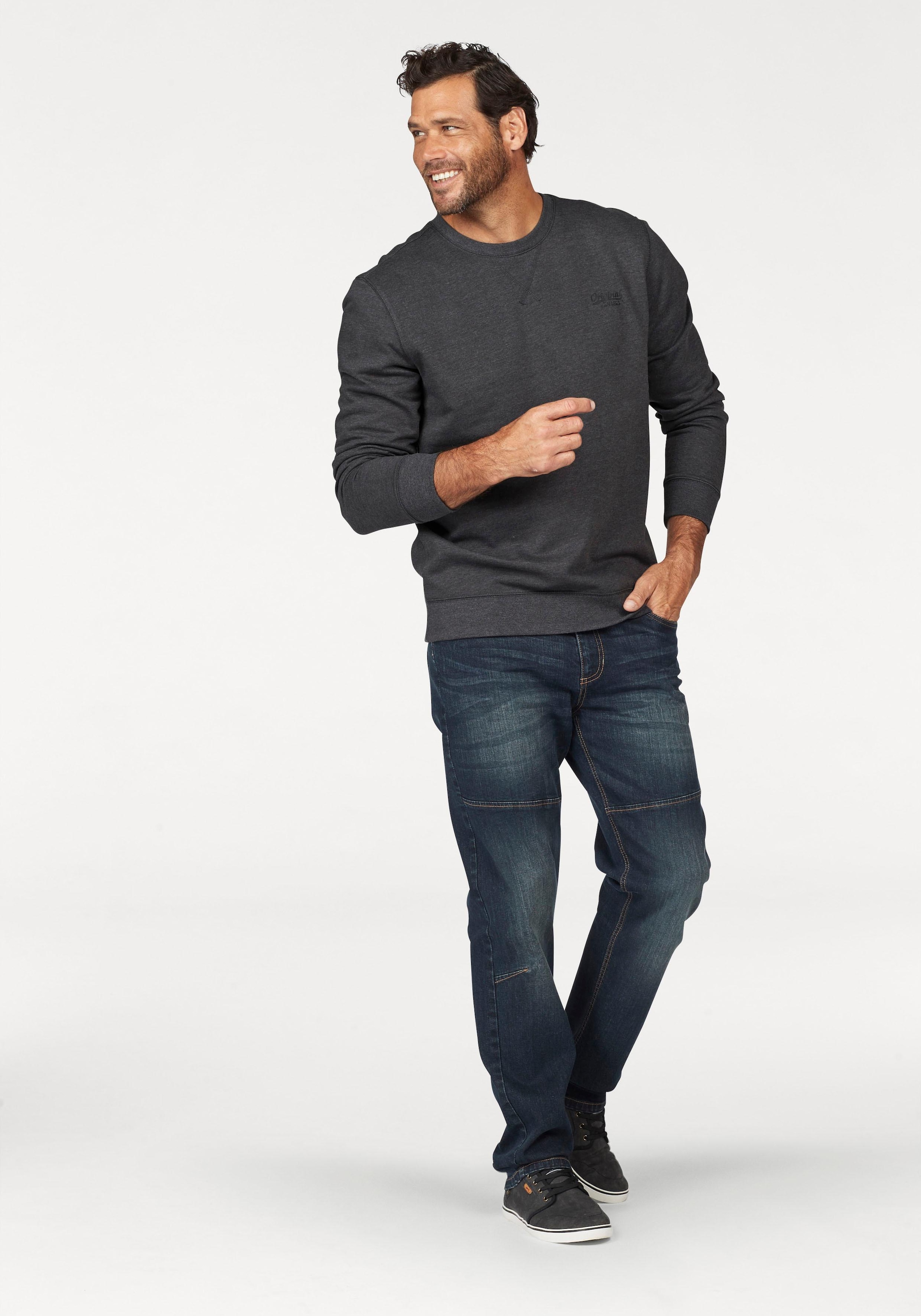 Man's World Sweatshirt, Langarm, Basic-Stil, unifarben, Rundhalsausschnitt