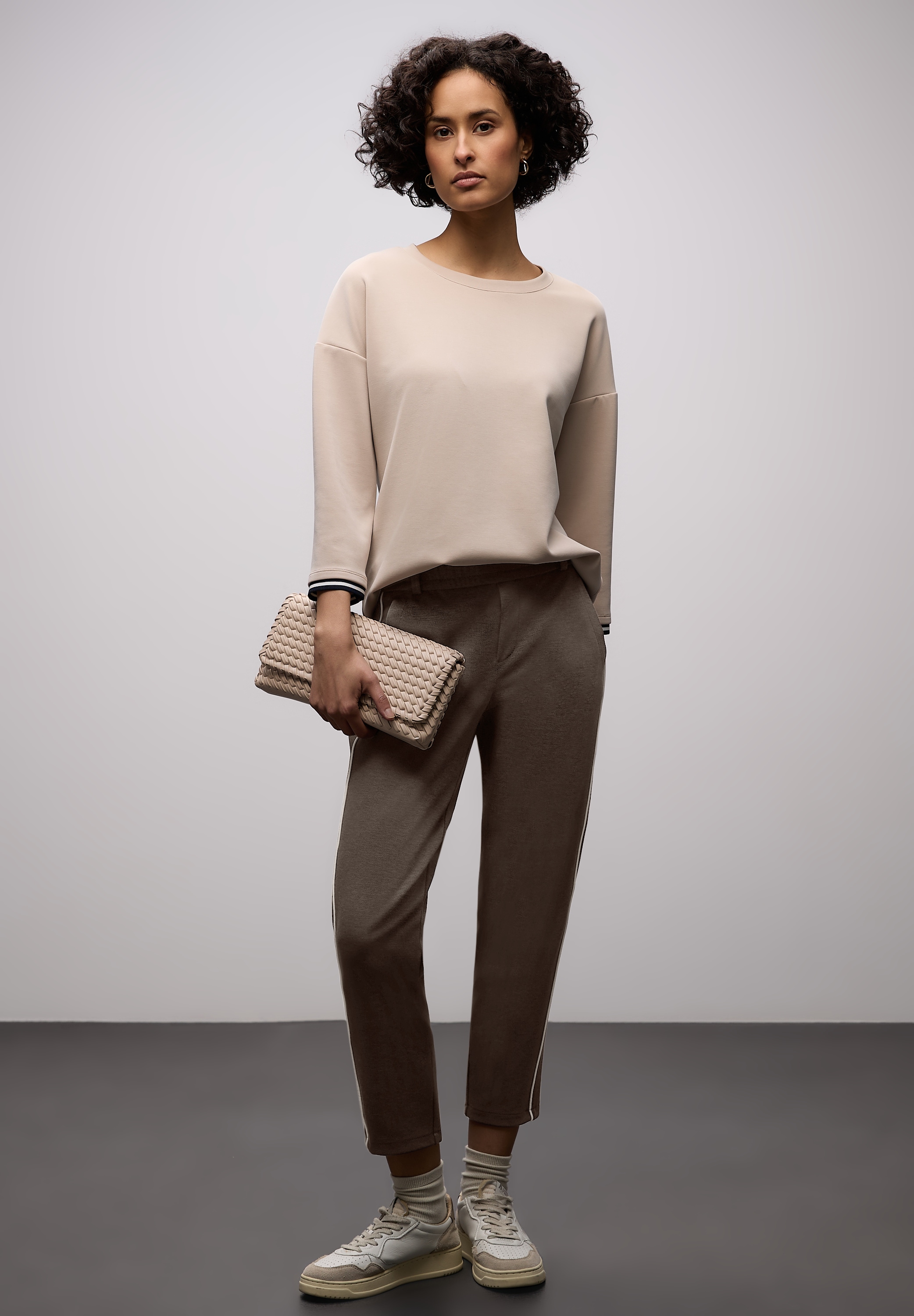 STREET ONE Stoffhose »Style Bonny Piqué«  mit Tape-Detail
