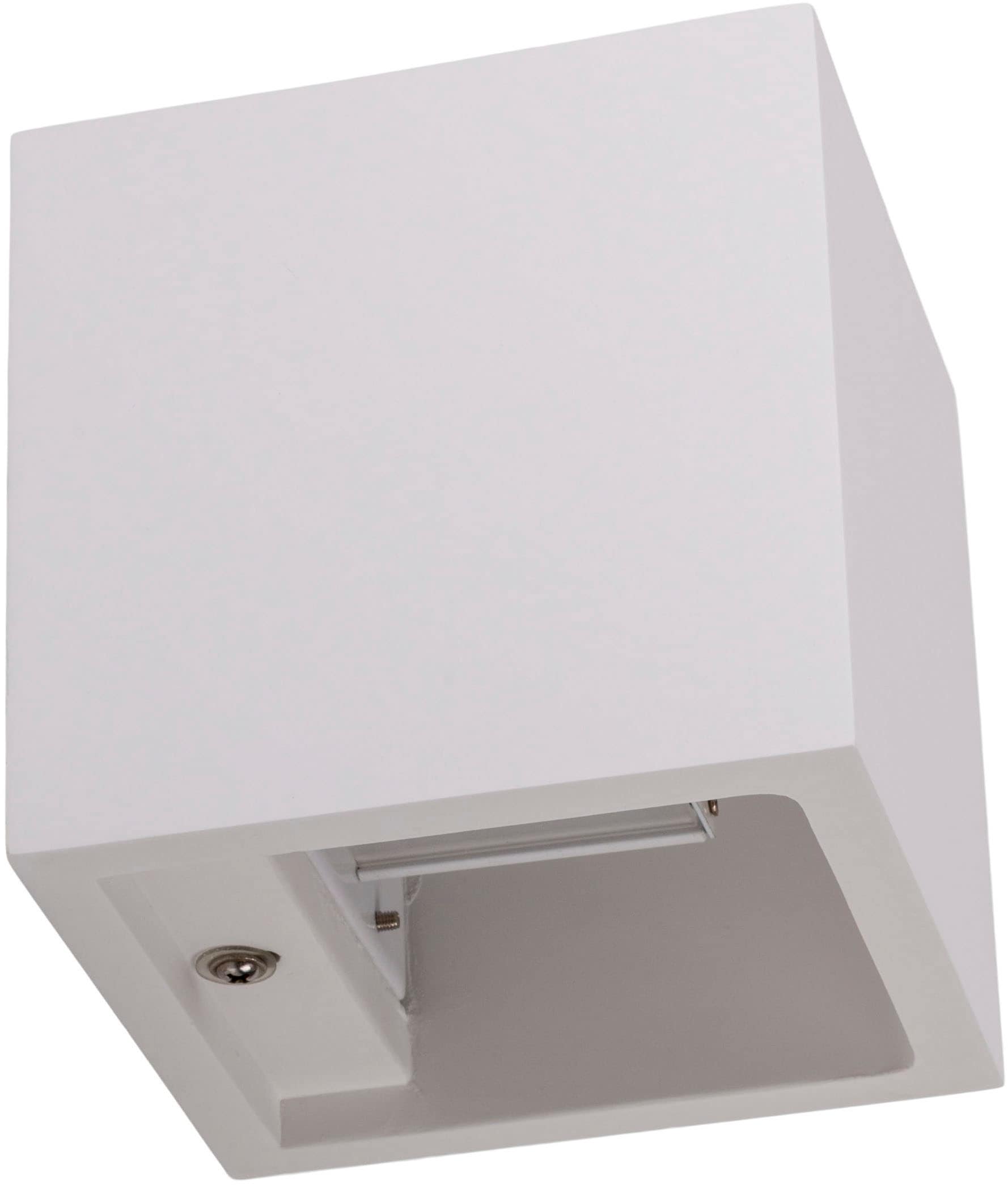 näve LED Wandleuchte »Wanna« LED-Modul 1 Stk. Warmweiß incl. 2x 3W Cree xp LED, l: 11,5cm, b: 11,5cm, h: 11,5cm, Gips, weiß