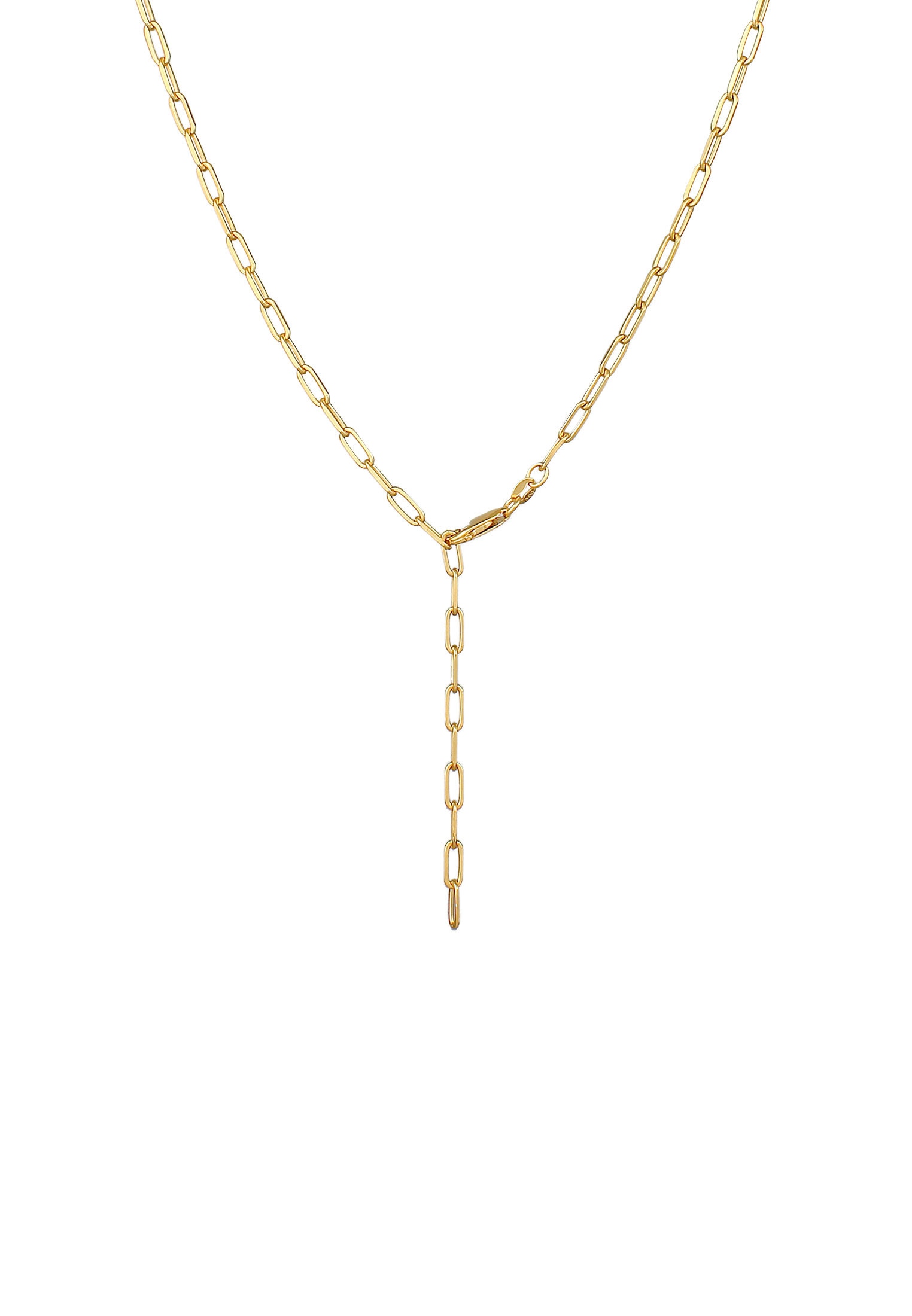Elli Y-Kette »Halskette Y-Kette Glieder Oval Grob Basic Optik 925 Silber«