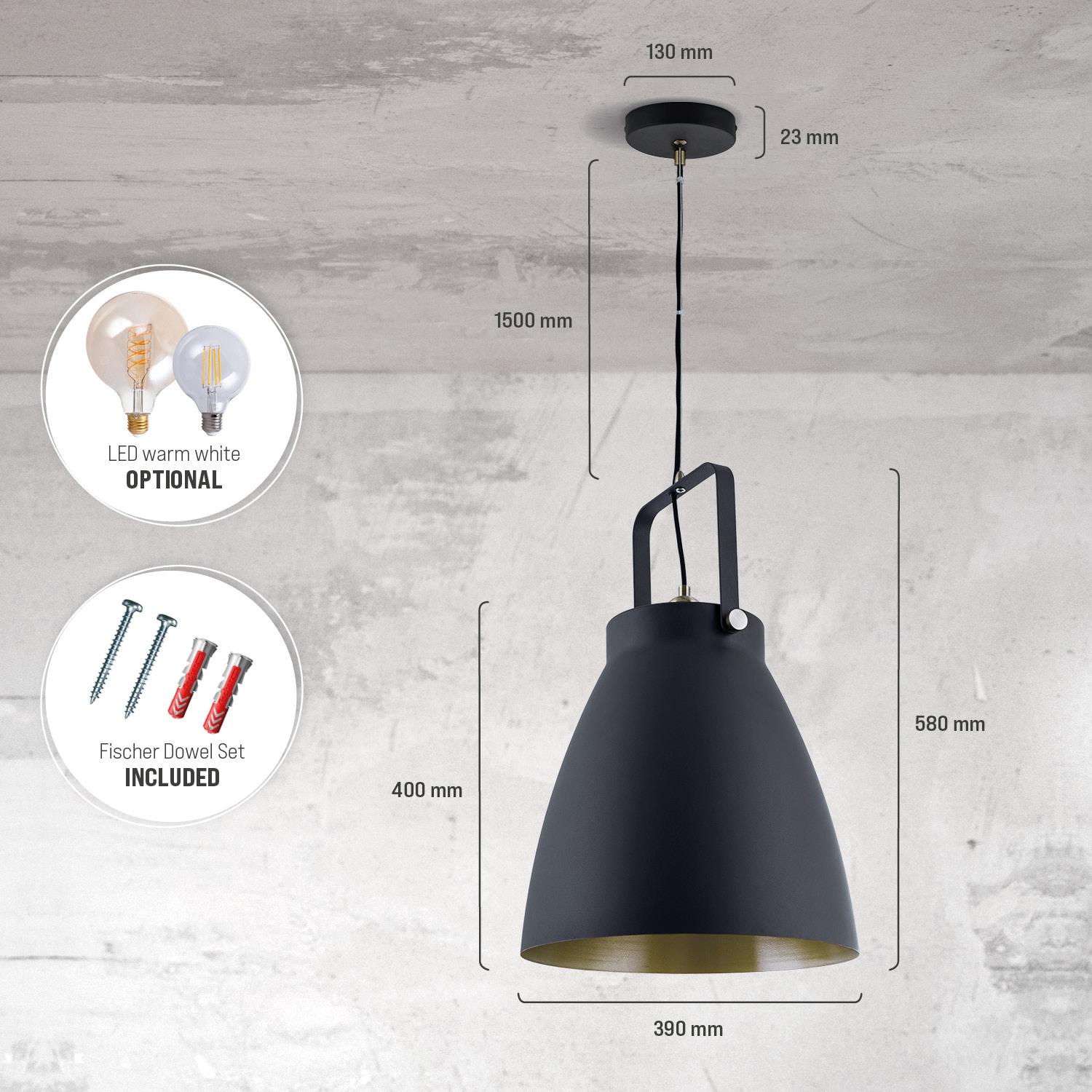 Paco Home Pendelleuchte »BOONE PD« E27 Stehleuchte Modern Wohnzimmer  Industrial Scheinwerfer Design E27