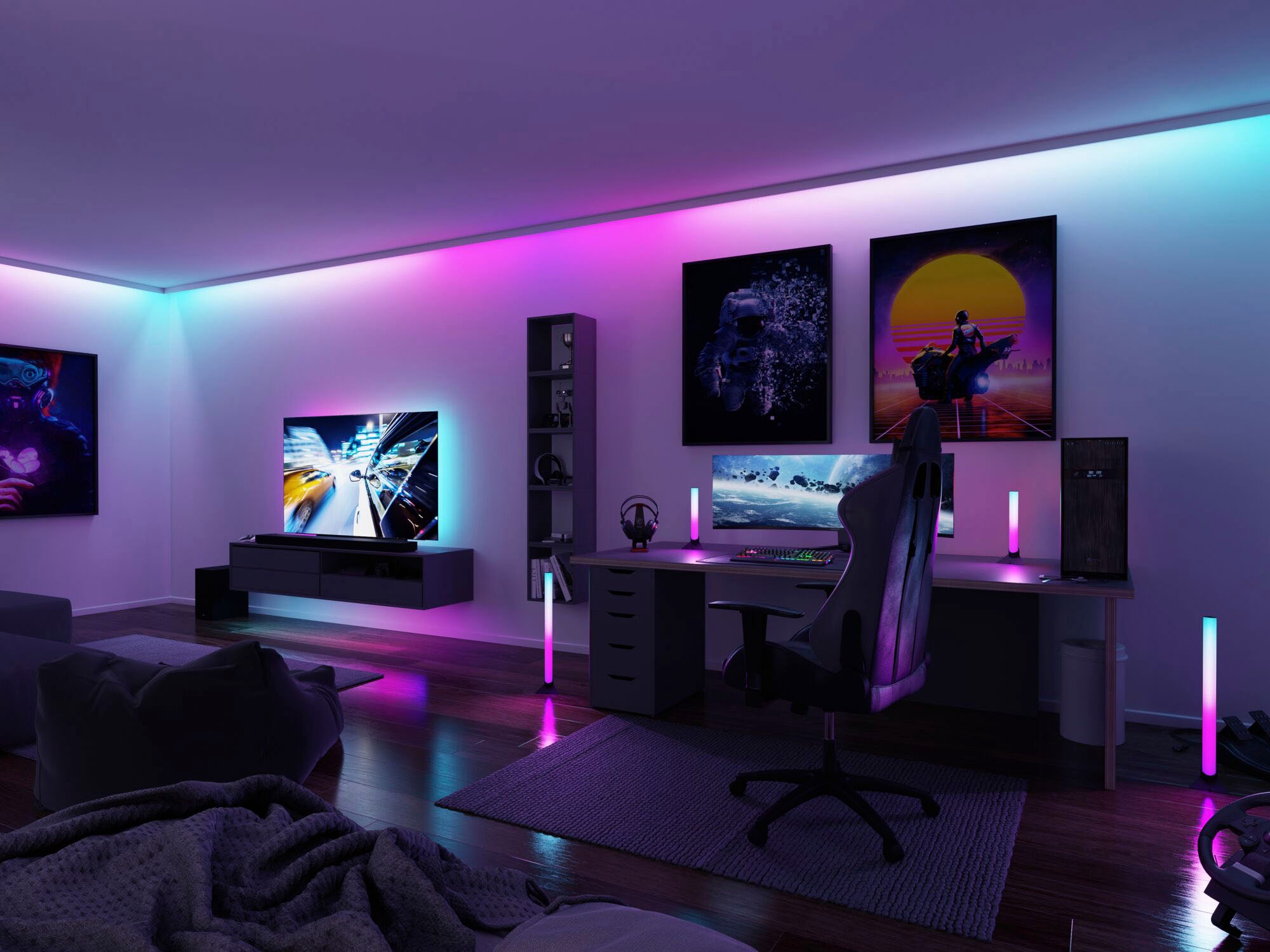 Paulmann LED-Streifen »USB LED Strip TV-Beleuchtung 55 Zoll 2m Dynamic Rainbow RGB 3,5W«, 1 St.-flammig
