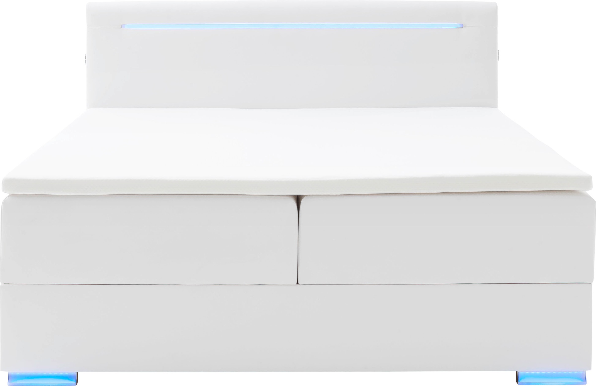 meise.möbel Boxspringbett »Las Vegas«, Füße und Kopfteil mit LED-Beleuchtung, mit Bettkasten und Topper
