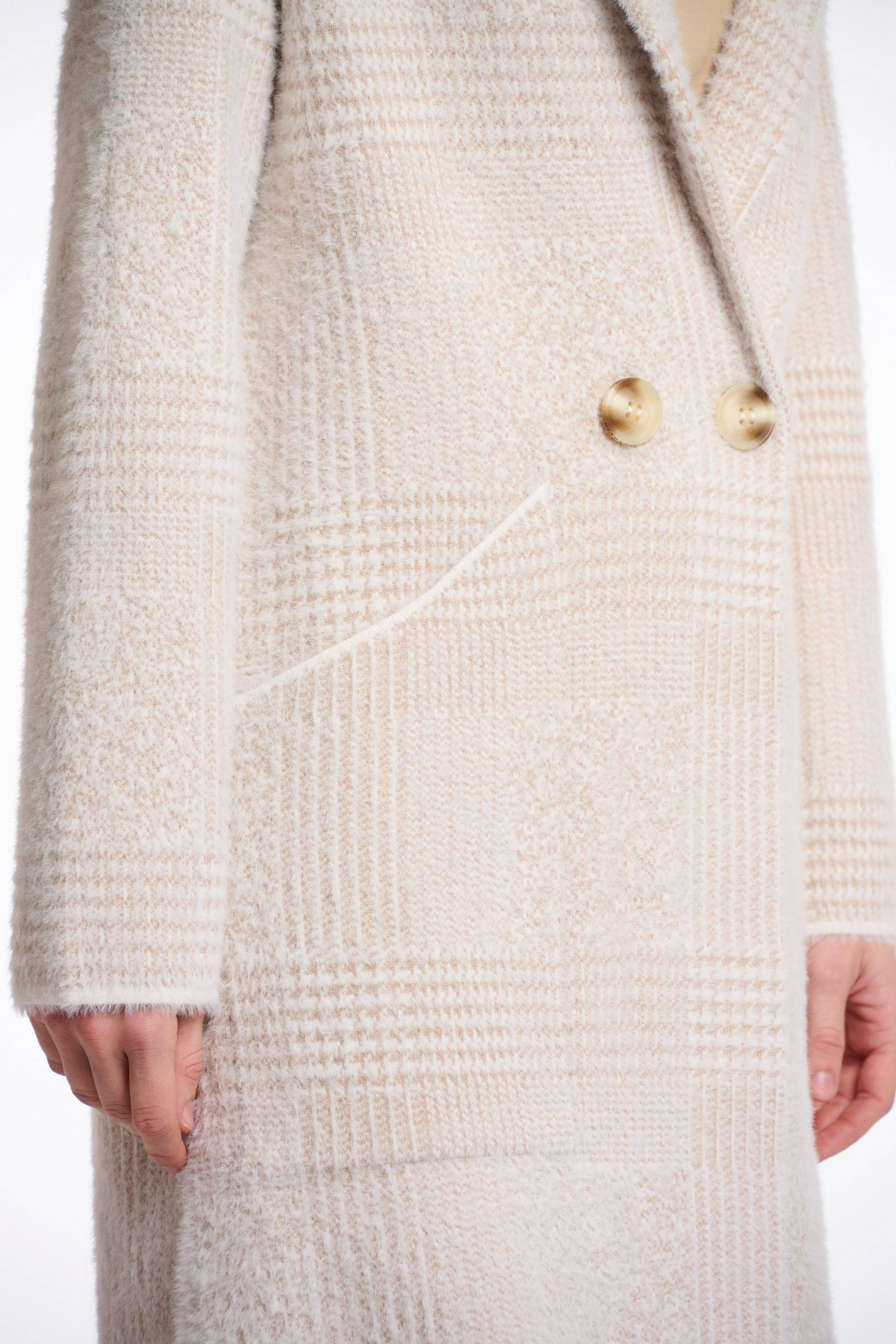 Rino & Pelle Longstrickjacke mit Reverskragen und feinem Muster