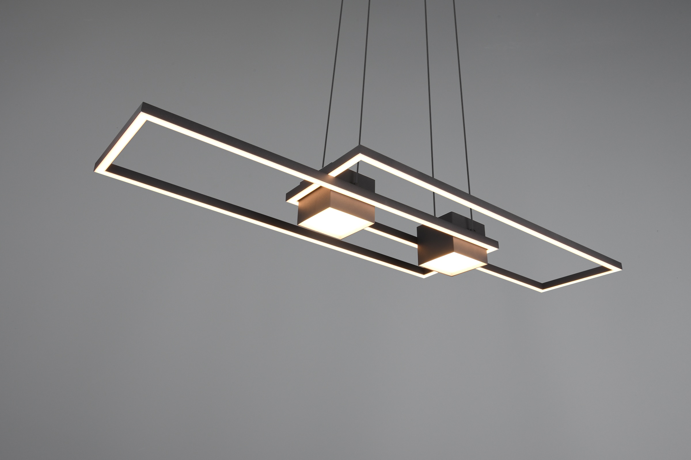 TRIO Leuchten LED Pendelleuchte »ALBANY, LED Hängelampe Wohnzimmer mit Fernbedienung, dimmbar, CCT« LED-Board 1 Stk. warmweiß - kaltweiß Lichtfarbe einstellbar, Memoryfunktion, Nachtlicht, up-and-down Licht