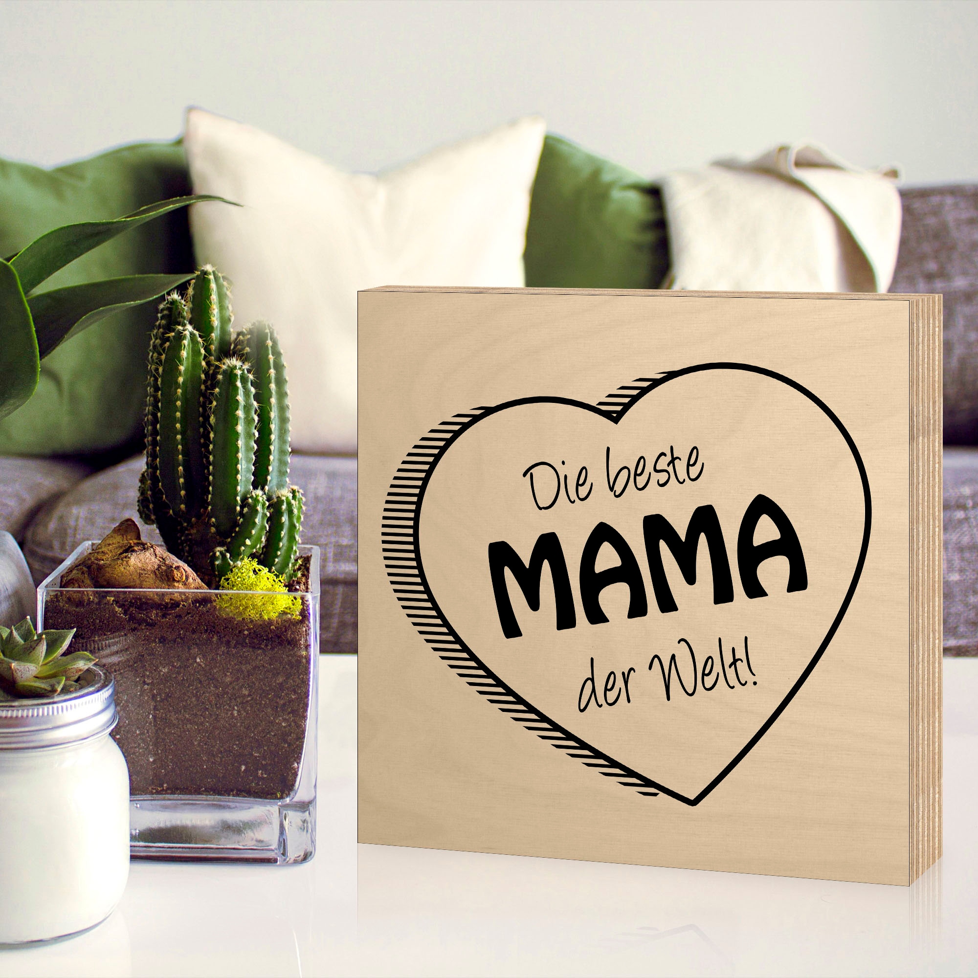 Artland Holzbild »Die beste Mama der Welt«, (1 St.)