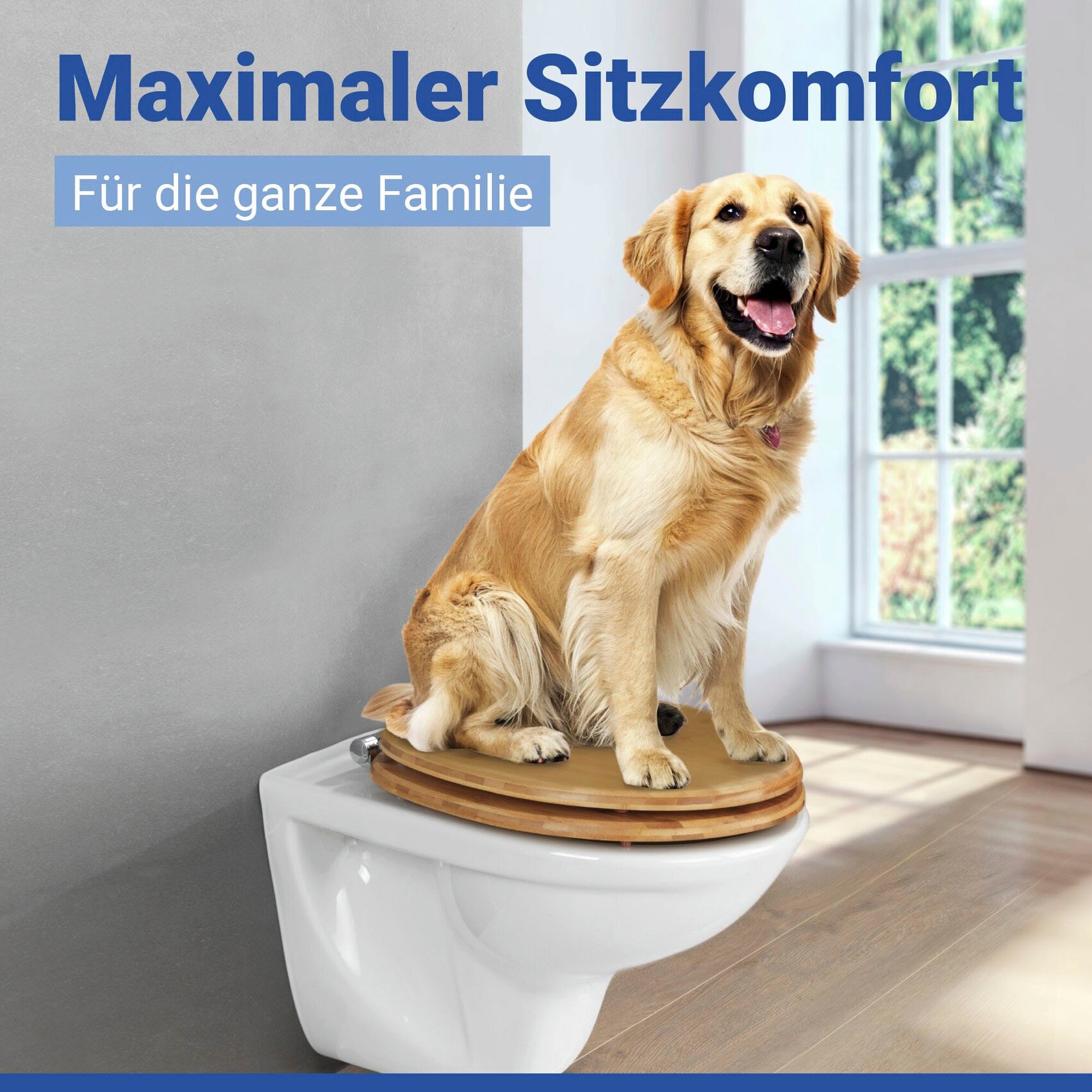 WENKO WC-Sitz »Bambusa« aus Bambus, mit Absenkautomatik, feuchtigkeitsresistent