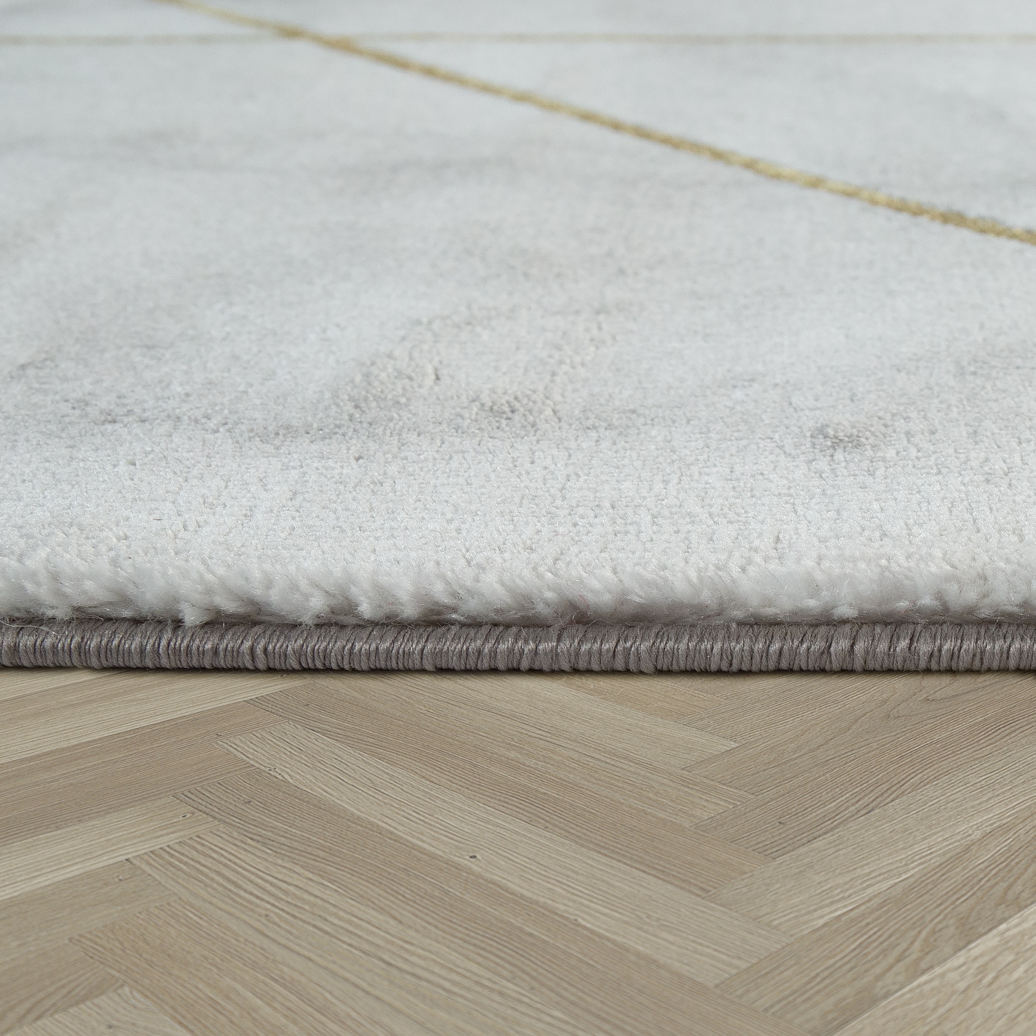 Paco Home Teppich »Kraft 523«, rund, 15 mm Höhe, Kurzflor, edles Marmor Design, mit gold- oder silberfarbenen Akzenten