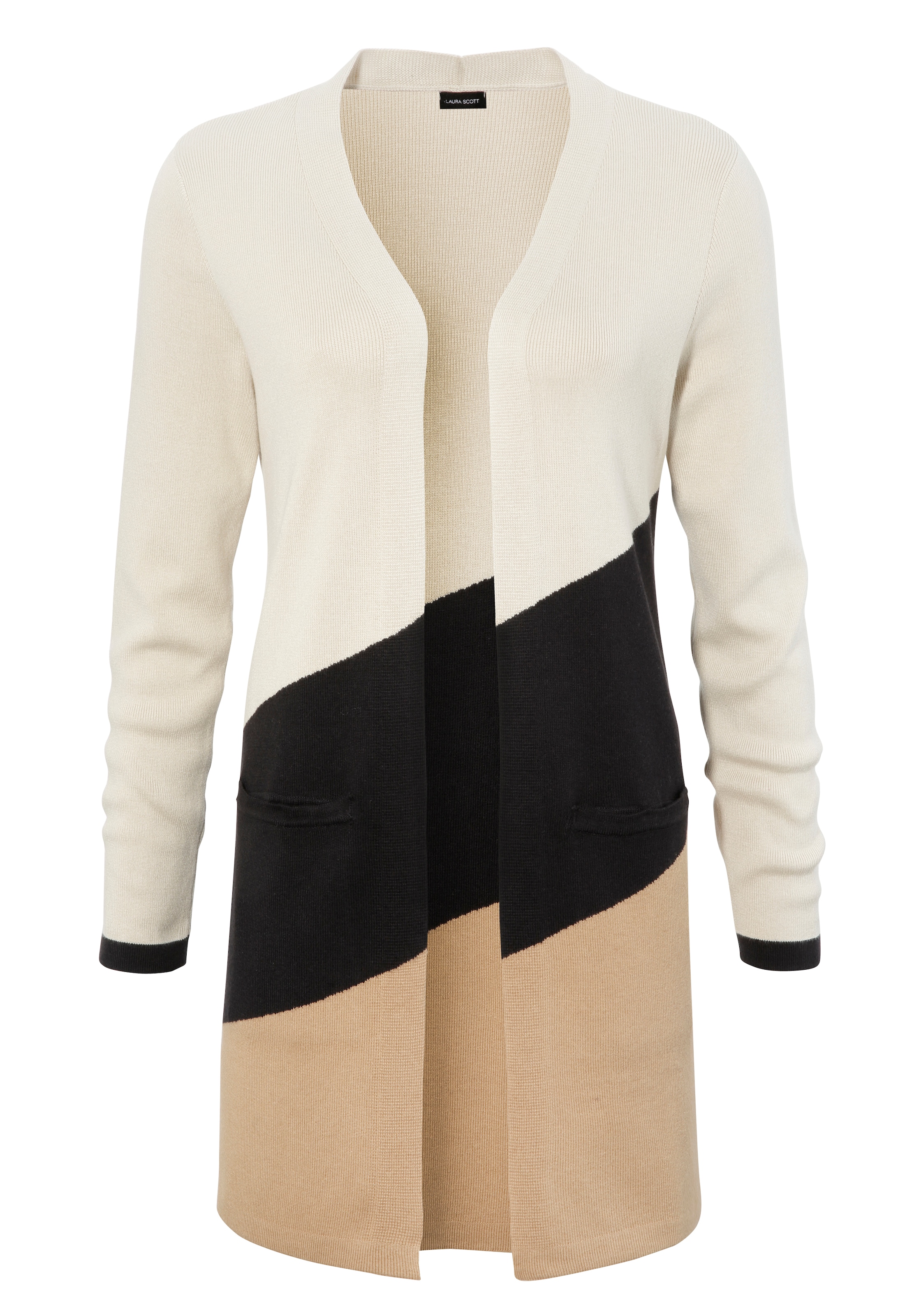 Laura Scott Longstrickjacke, mit Diagonalstreifen