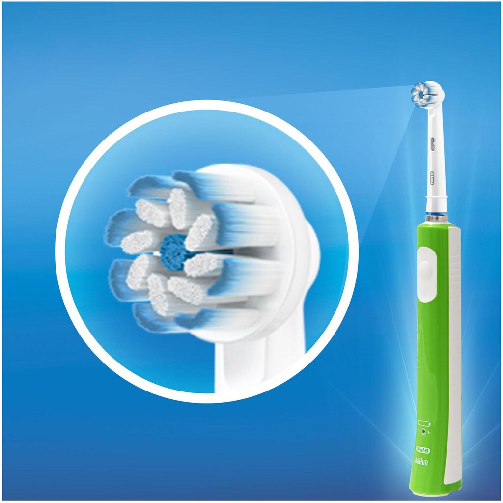 Oral-B Elektrische Zahnbürste »Junior Green«, 1 St. Aufsteckbürsten