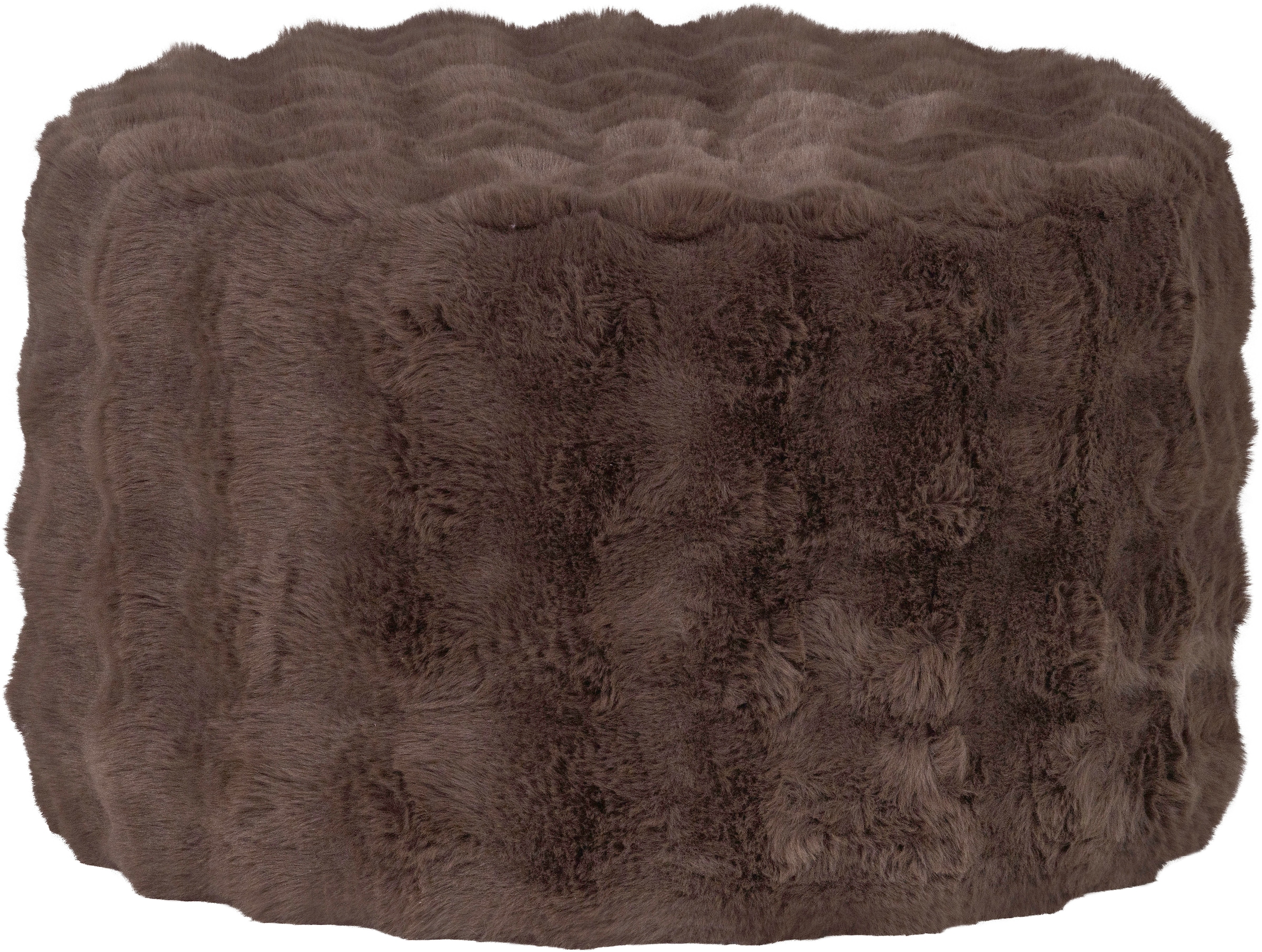 WOOOD Hocker »Olven mit Dream-Flauschbezug und runder Form H 36 x B 60 x T 60 cm« Gute Verschleißfestigkeit, flauschige Haarstruktur, montiert geliefert
