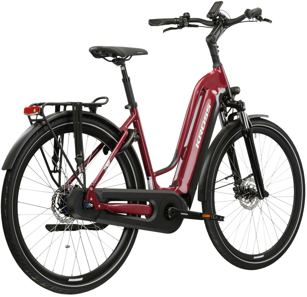 Kross E-Bike »E-Citybike Damen Sentio 6.0 28" rot«, 8 Gang, Shimano, Nexus, Mittelmotor 250 W, Pedelec, Elektrofahrrad für Damen und Herren