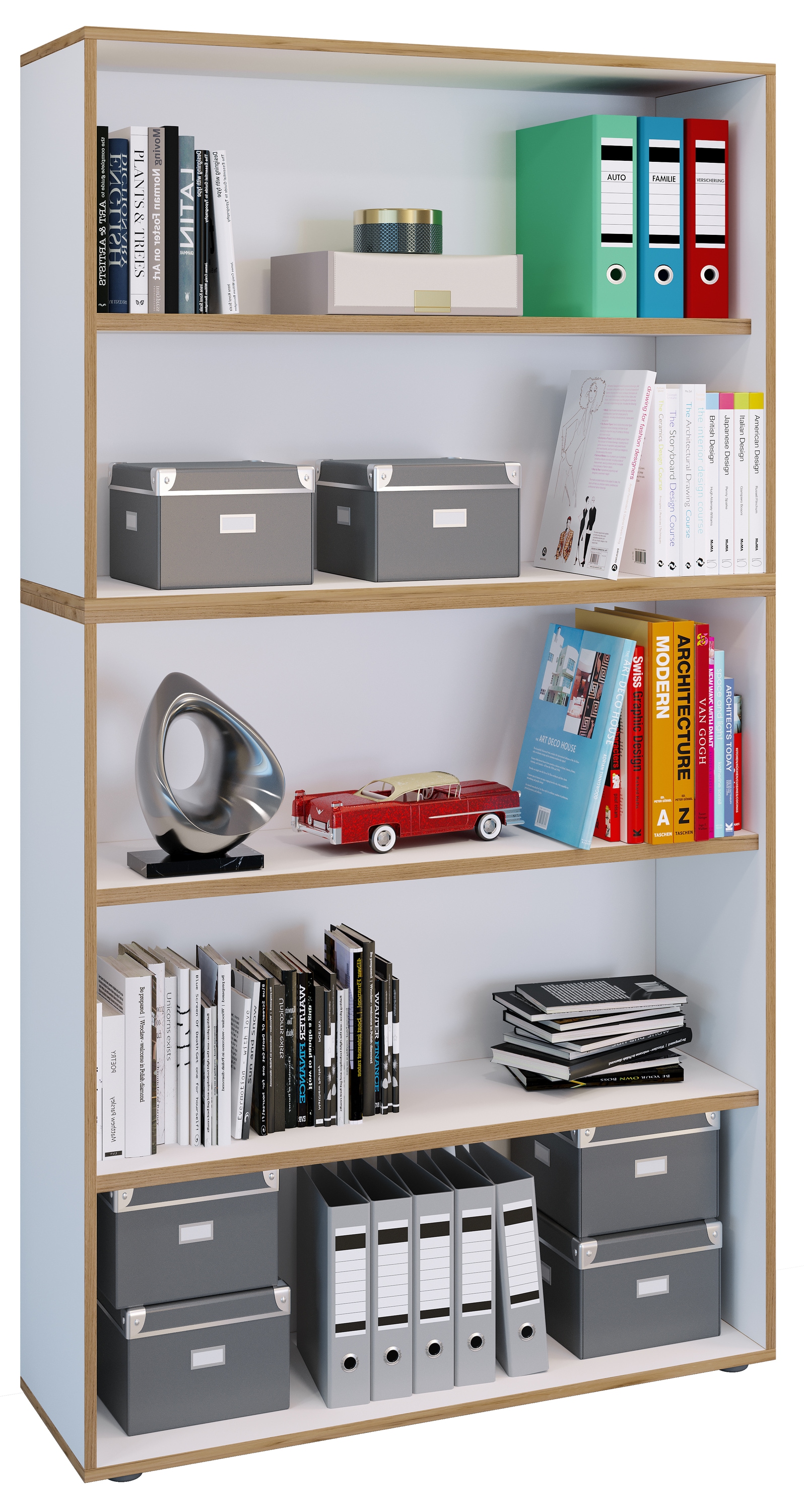 VCM Bücherregal "Holz Büro Regal Bücher Ordner Salia 5fach B. 100cm" 1 Stk. tlg.
