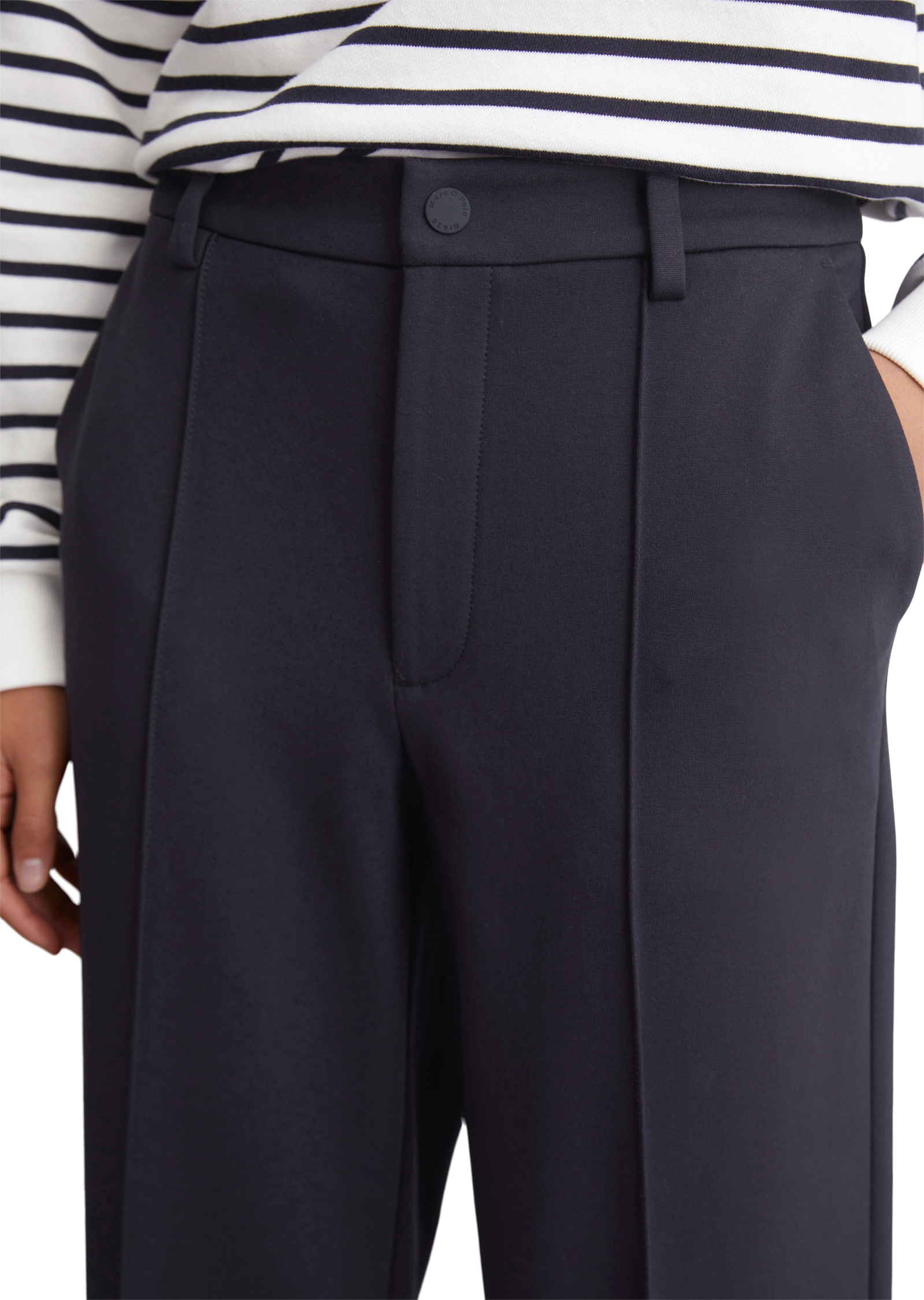 Marc O'Polo DENIM Jerseyhose, Glatter, weicher Griff, mit dekorativer Teilungsnaht vorne