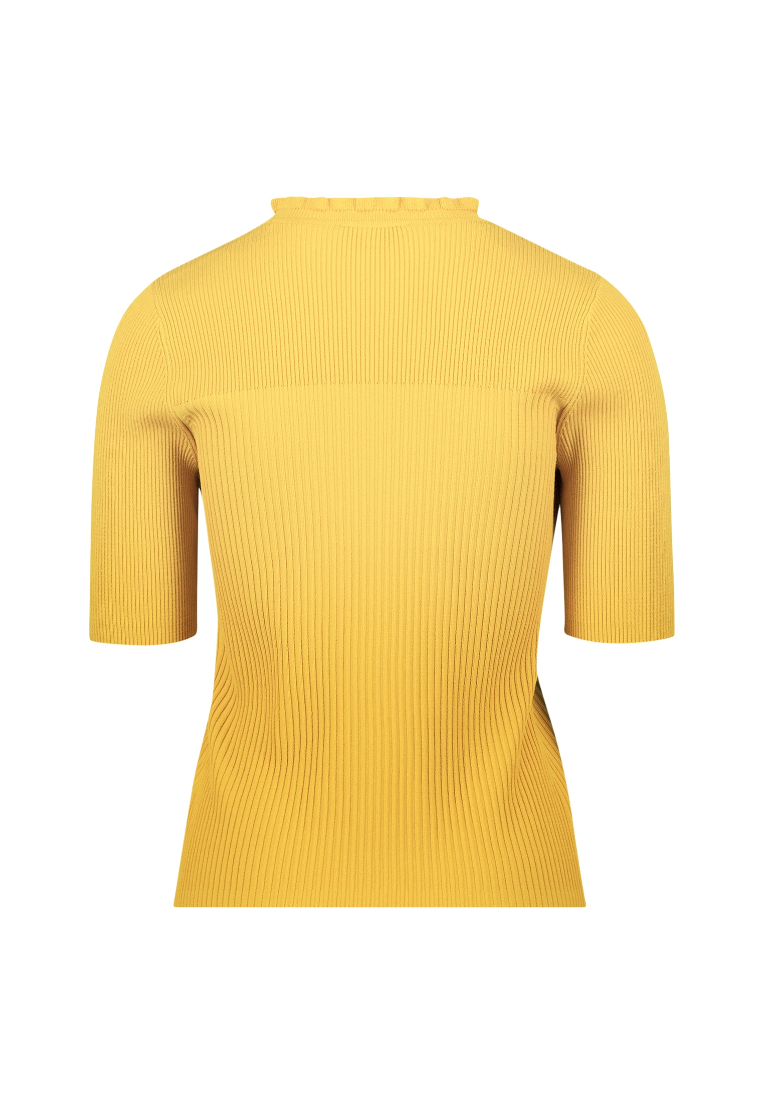 Zero Rundhalspullover »Feinstrickpullover kurzarm mit Rüschenkante«