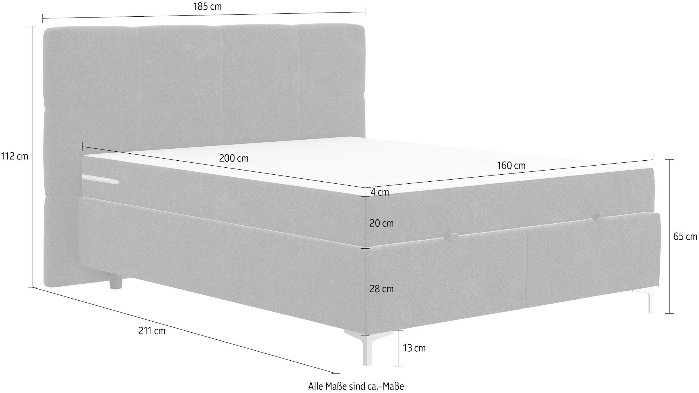 COTTA Boxbett »Kimy inkl. Bettkasten« erhältlich in den Breiten 160x200cm & 180x200cm