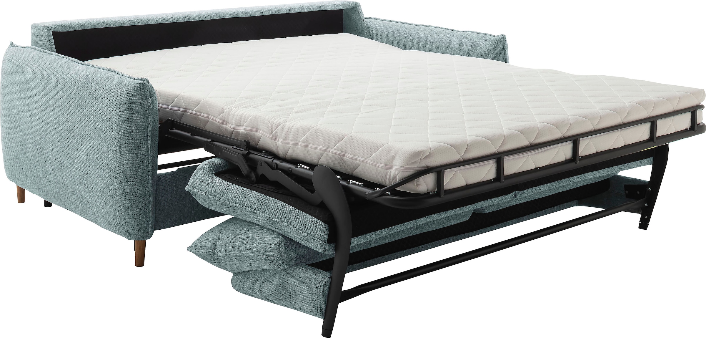 Places of Style Schlafsofa »Bacoli für Dauerschläfer geeignet durch hochwertigen Faltbeschlag«, in 3 Breiten und 3 Matratzenausführungen, belastbar 200 bis 270 kg