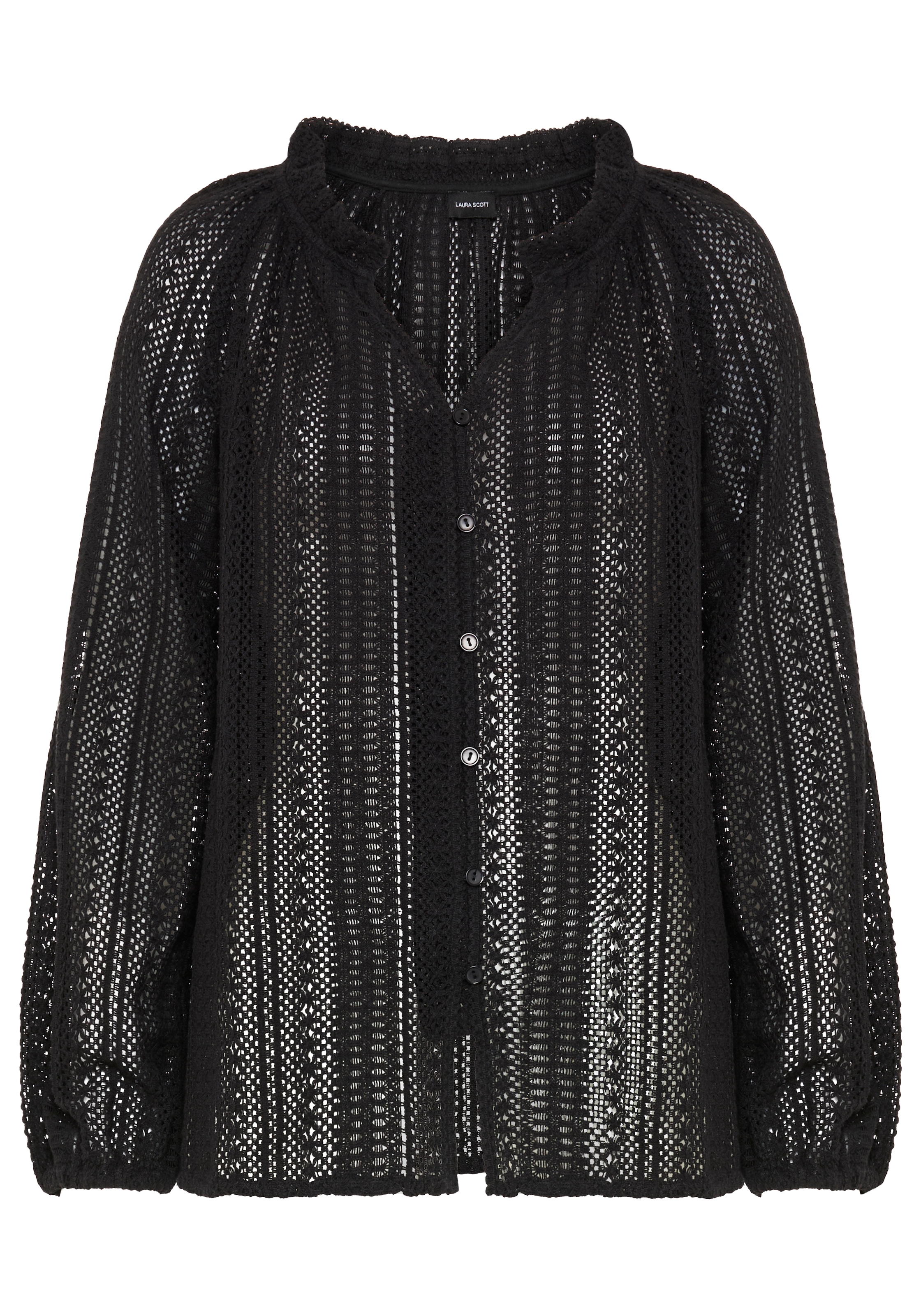 Laura Scott Shirtbluse in Häkeloptik, aus Baumwolle