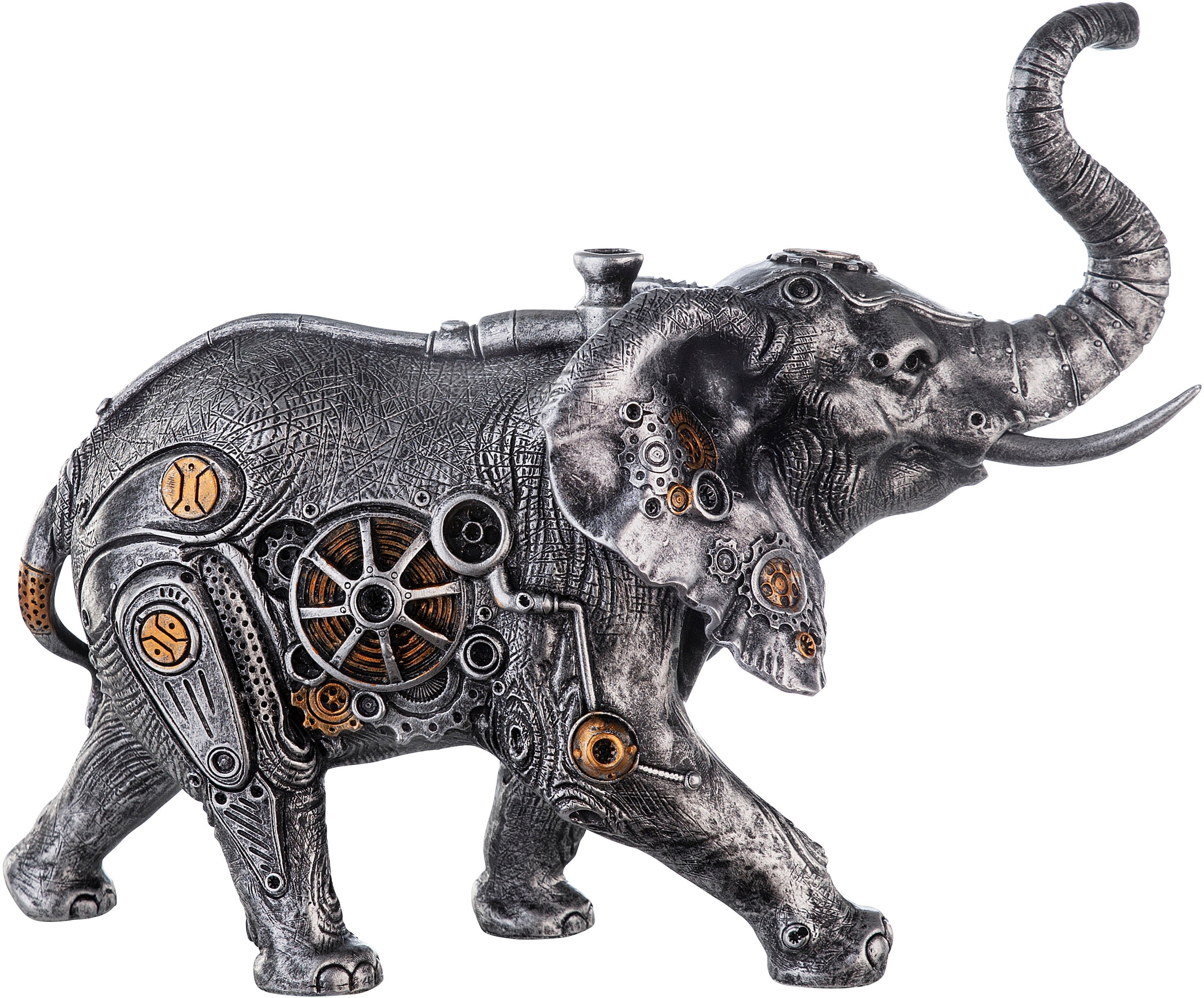 Steampunk kupferfarbenen Tierfigur Casablanca Elementen »Skulptur by kaufen Raten auf mit Gilde Elephant«,