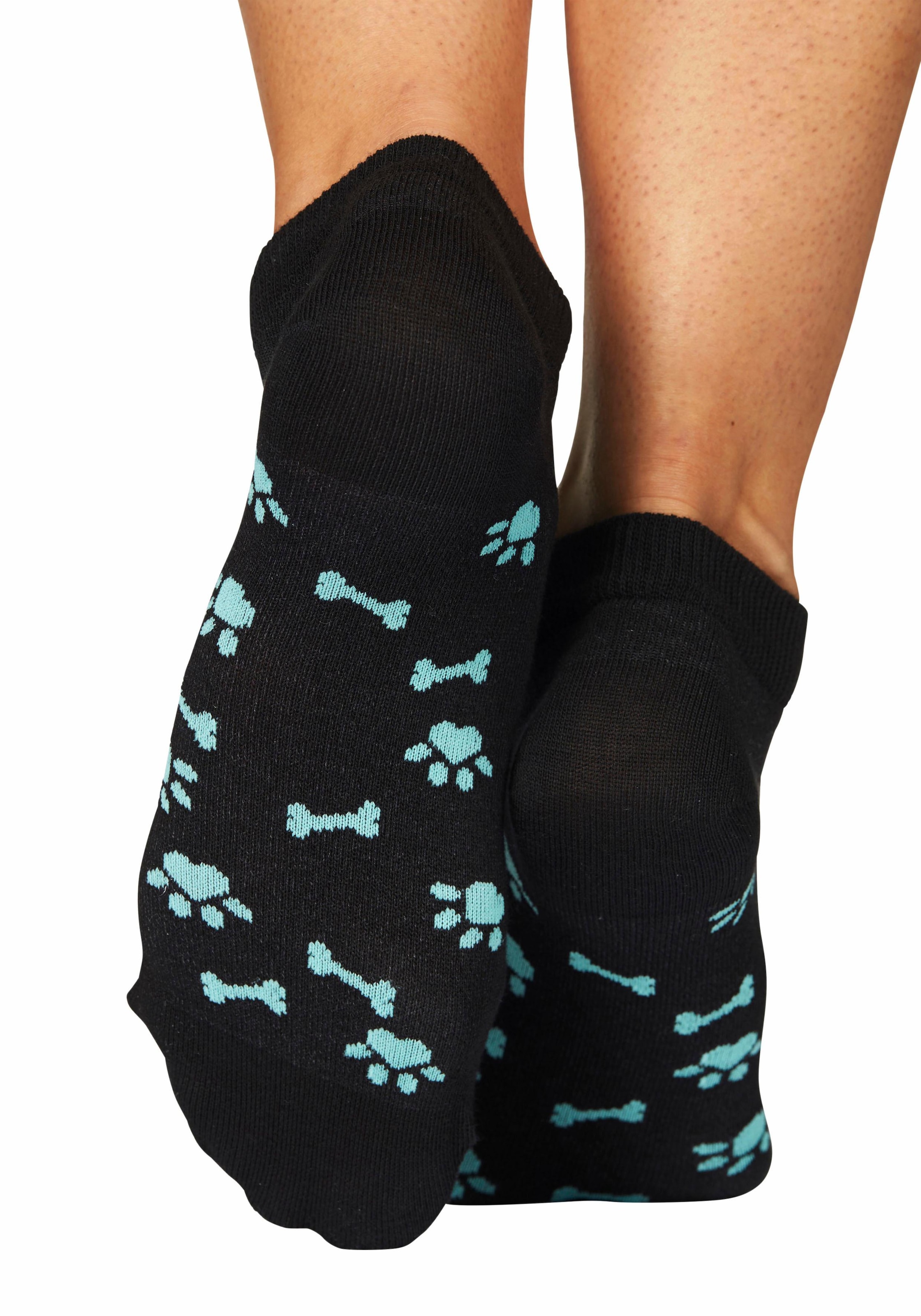 Arizona Sneakersocken, (Set, 5 Paar), mit süßem Pfotendesign unter der Sohle