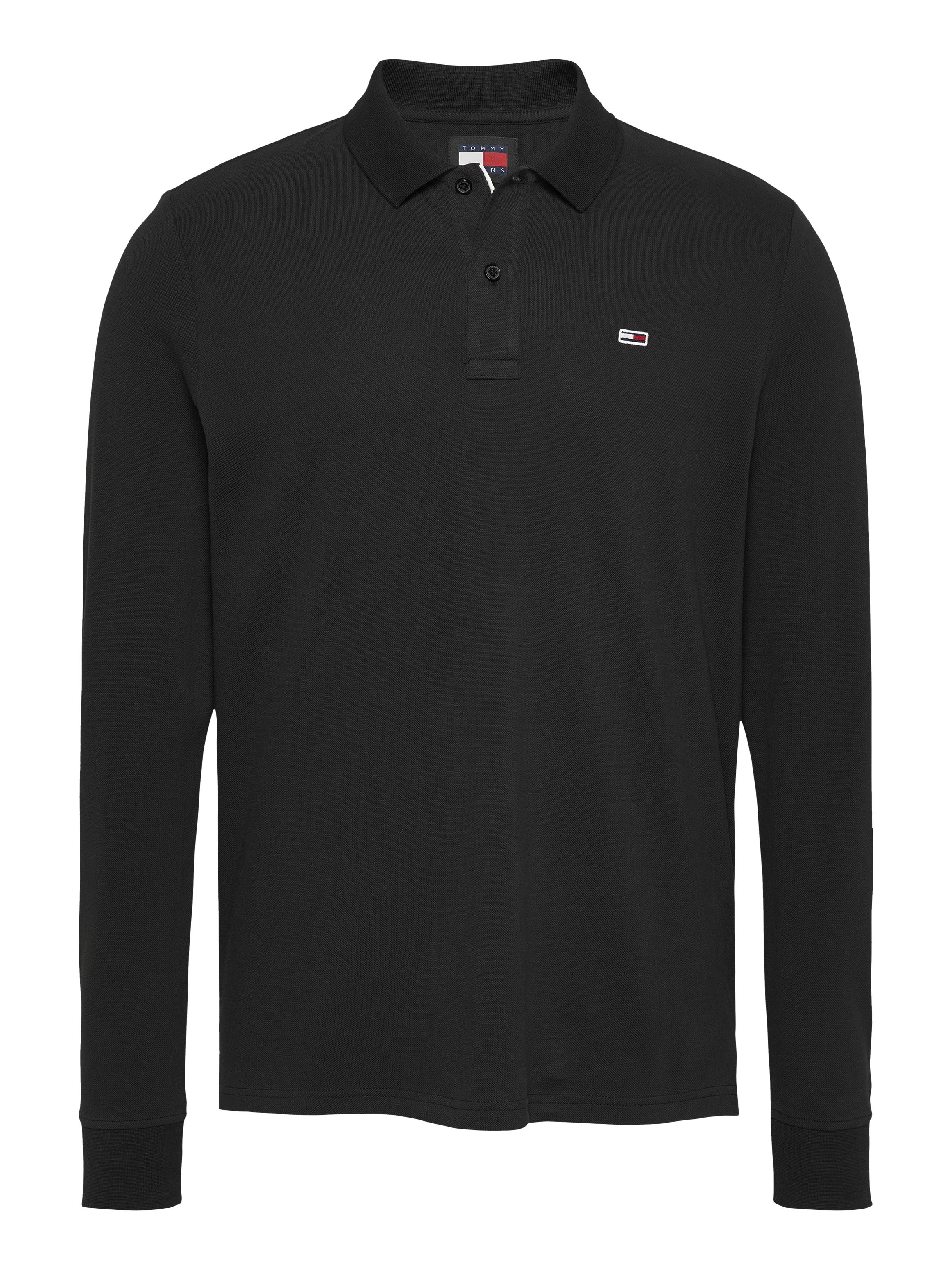 Tommy Jeans Plus Langarm-Poloshirt »TJM SLIM PLACKET POLO LS EXT«, in Großen Größen, Logostickerei