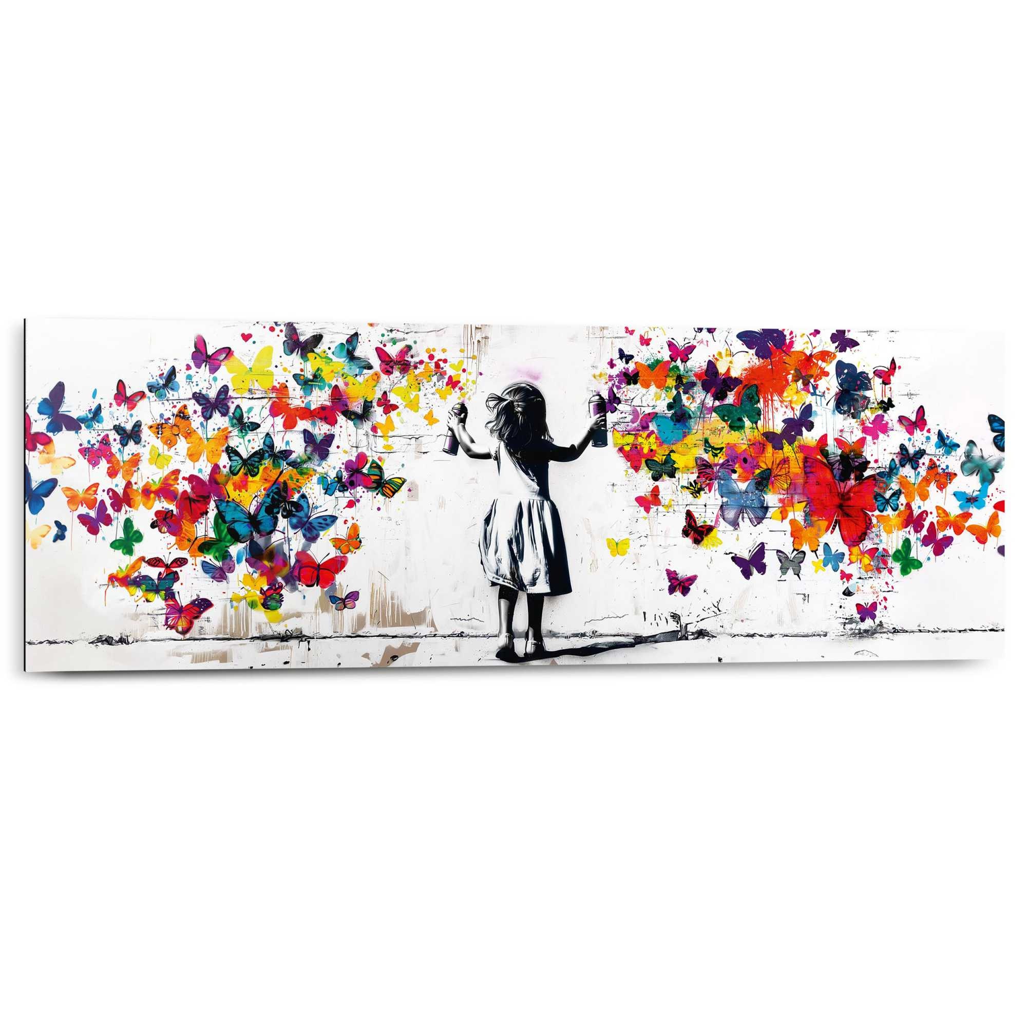 Reinders Deco-Panel "Graffiti-Schmetterlinge" Teenager Zimmer - Mehrfarbig - MDF - Street Art - 90x30 cm